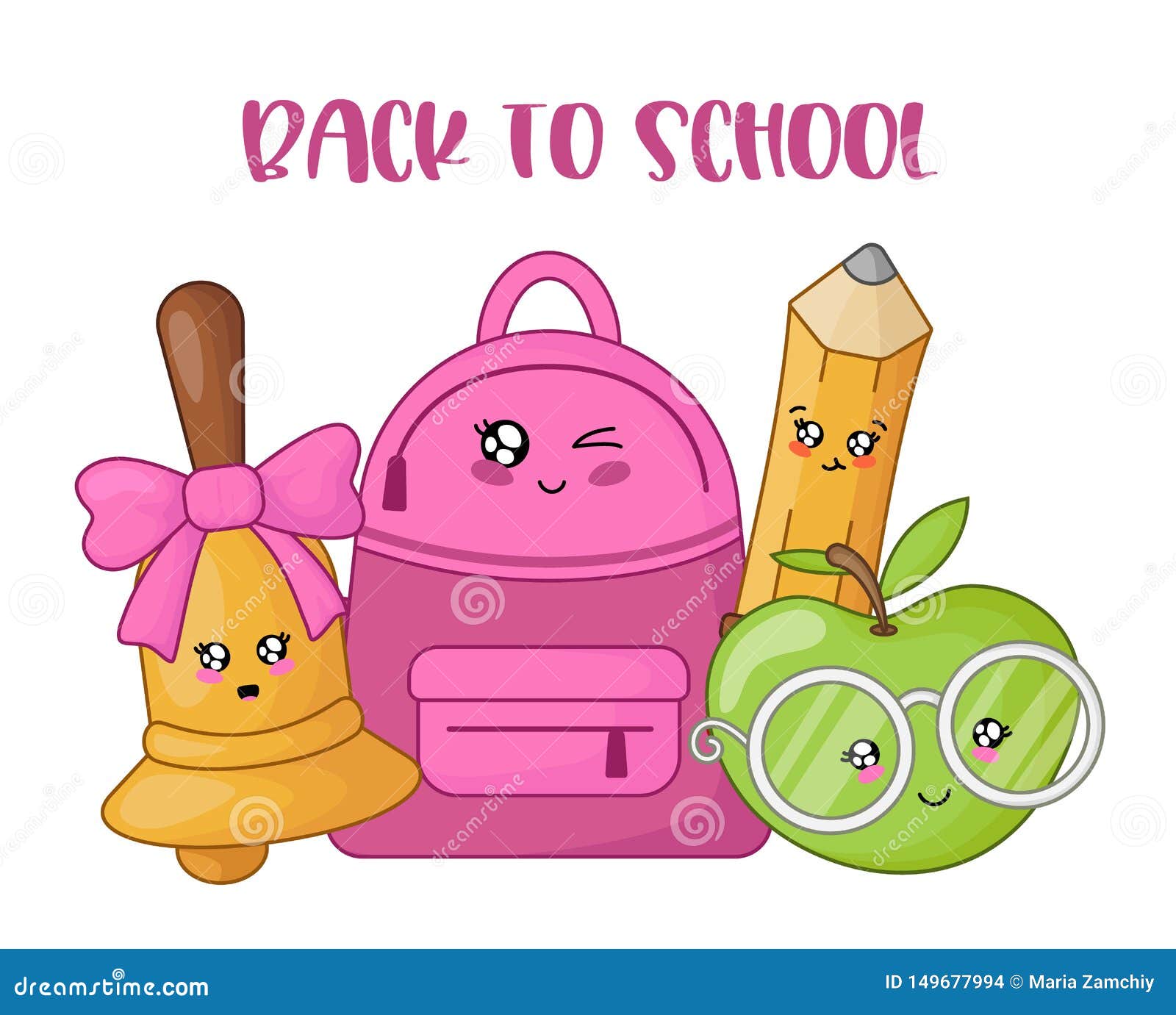 De Nuevo a La Escuela Kawaii Ilustración del Vector - Ilustración de manzana, colorido: 149677994 De Nuevo a La Escuela Kawaii Ilustración del Vector - Ilustración de manzana, colorido: 149677994