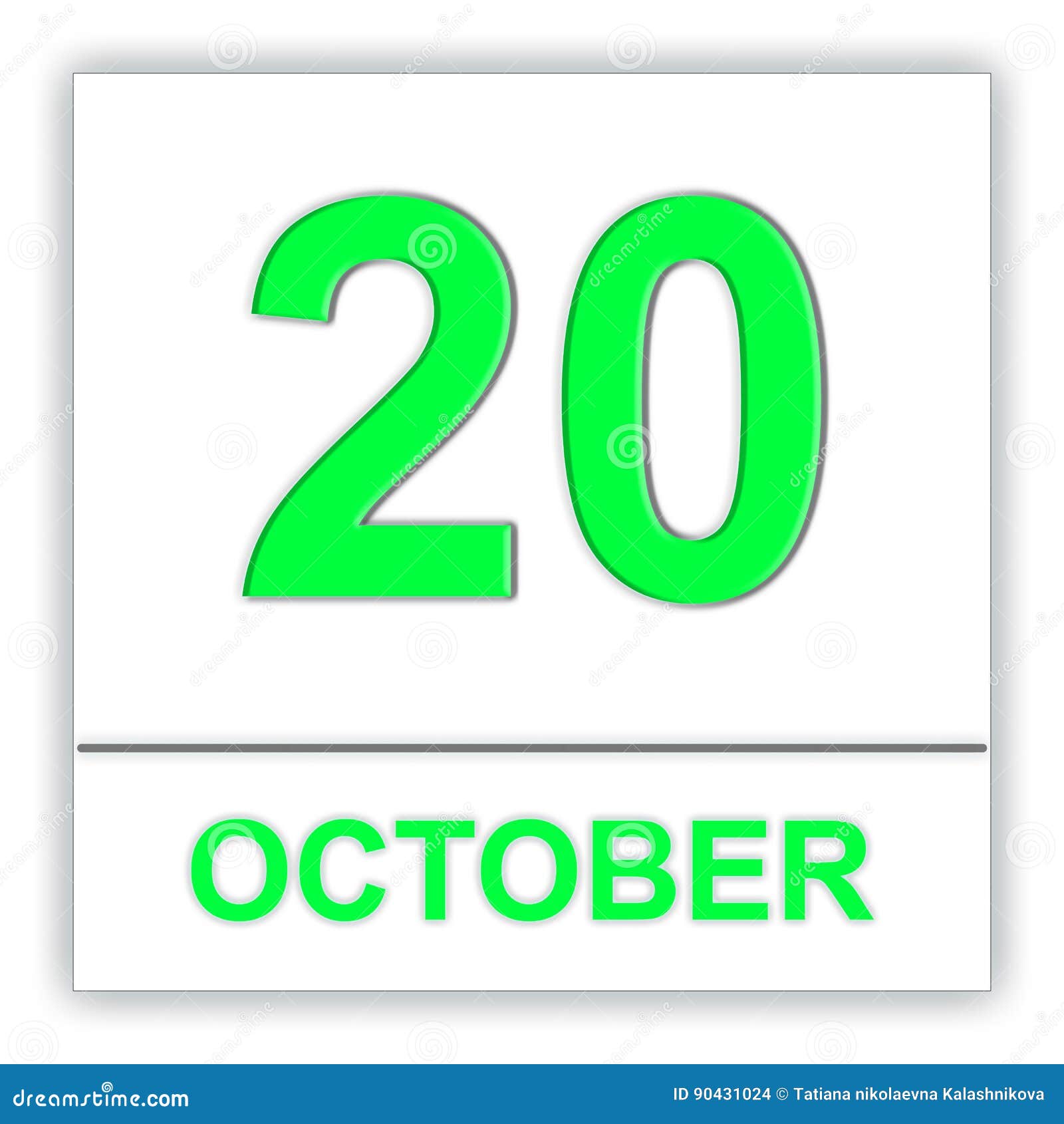 20 De Octubre Dia En El Calendario Stock De Ilustracion Ilustracion De Dia Octubre 90431024 calendario 20 de octubre