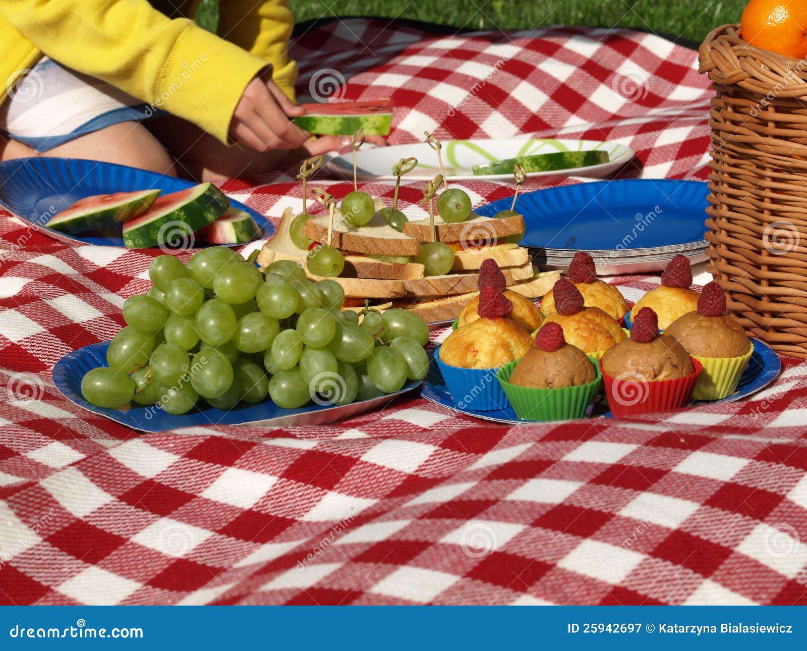 Verwonderend De picknick van kinderen stock afbeelding. Afbeelding bestaande OL-49