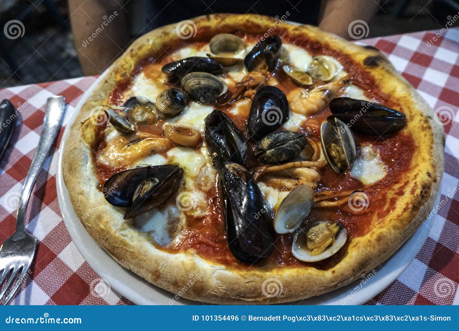 De pizza van zeevruchten stock foto. Image of lijst 101354496