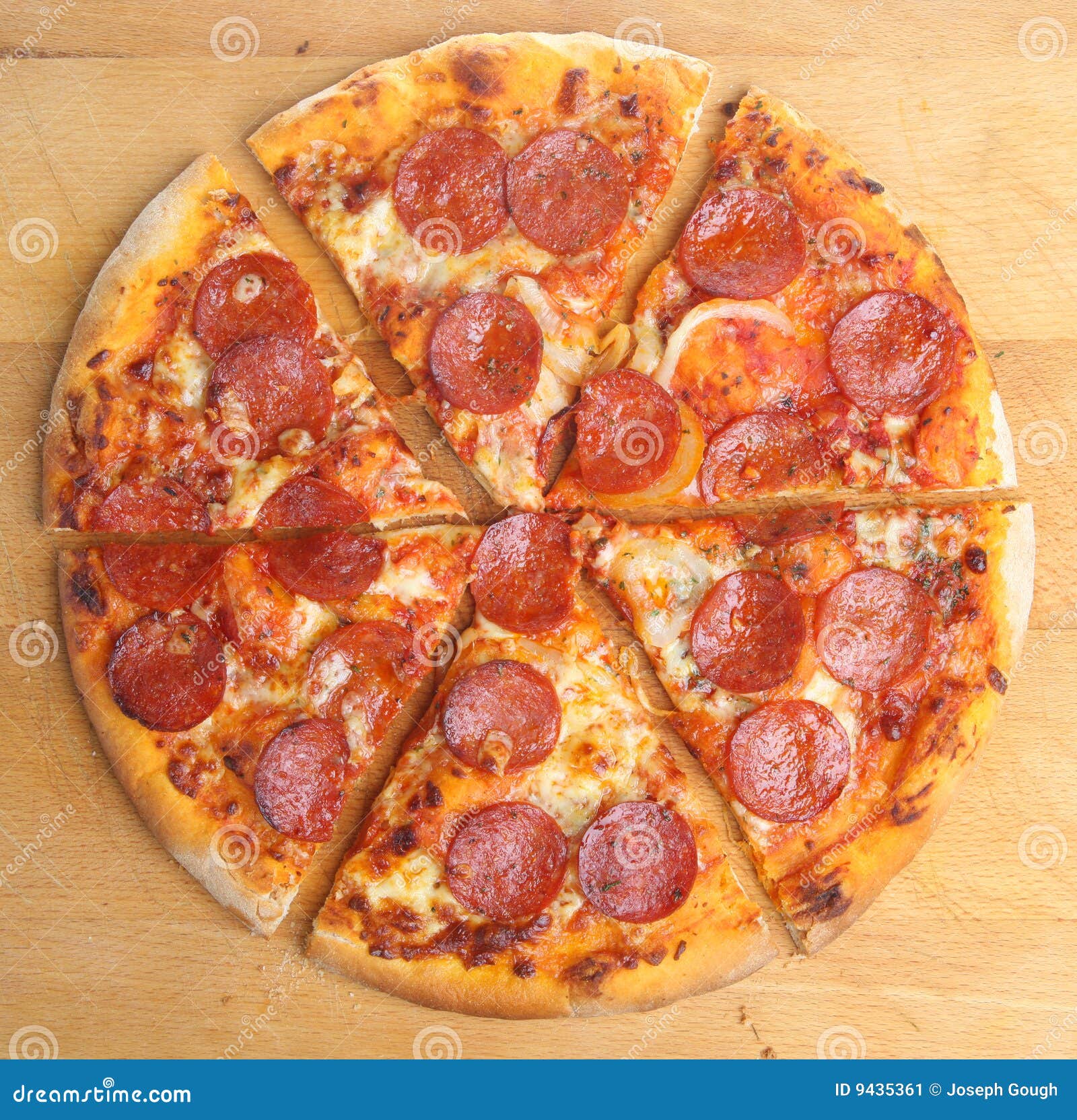 De Plakken Van De Pizza Van Pepperonis Stock Afbeelding Image of