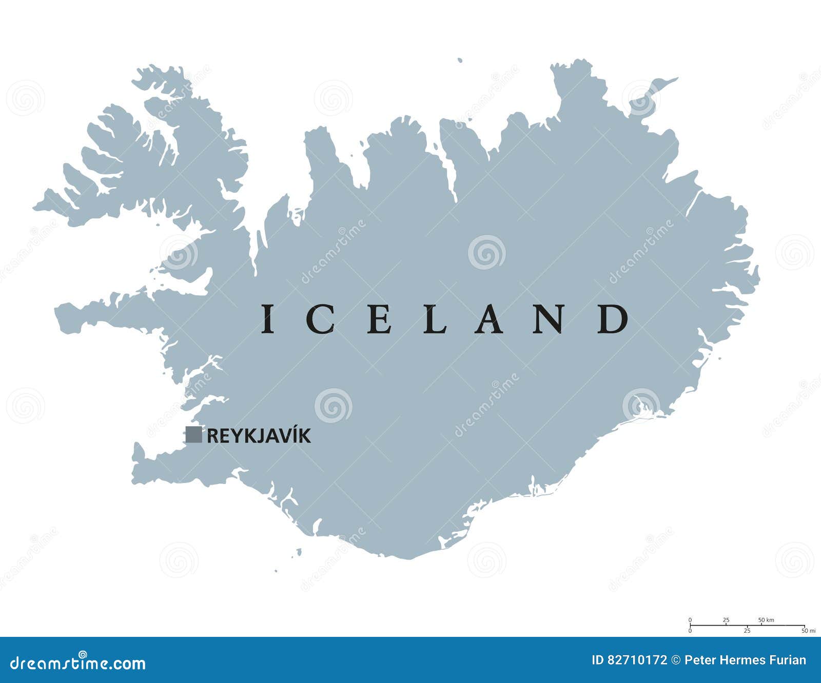 De Politieke Kaart Van IJsland Vector Illustratie - Illustratie bestaande uit europa ...