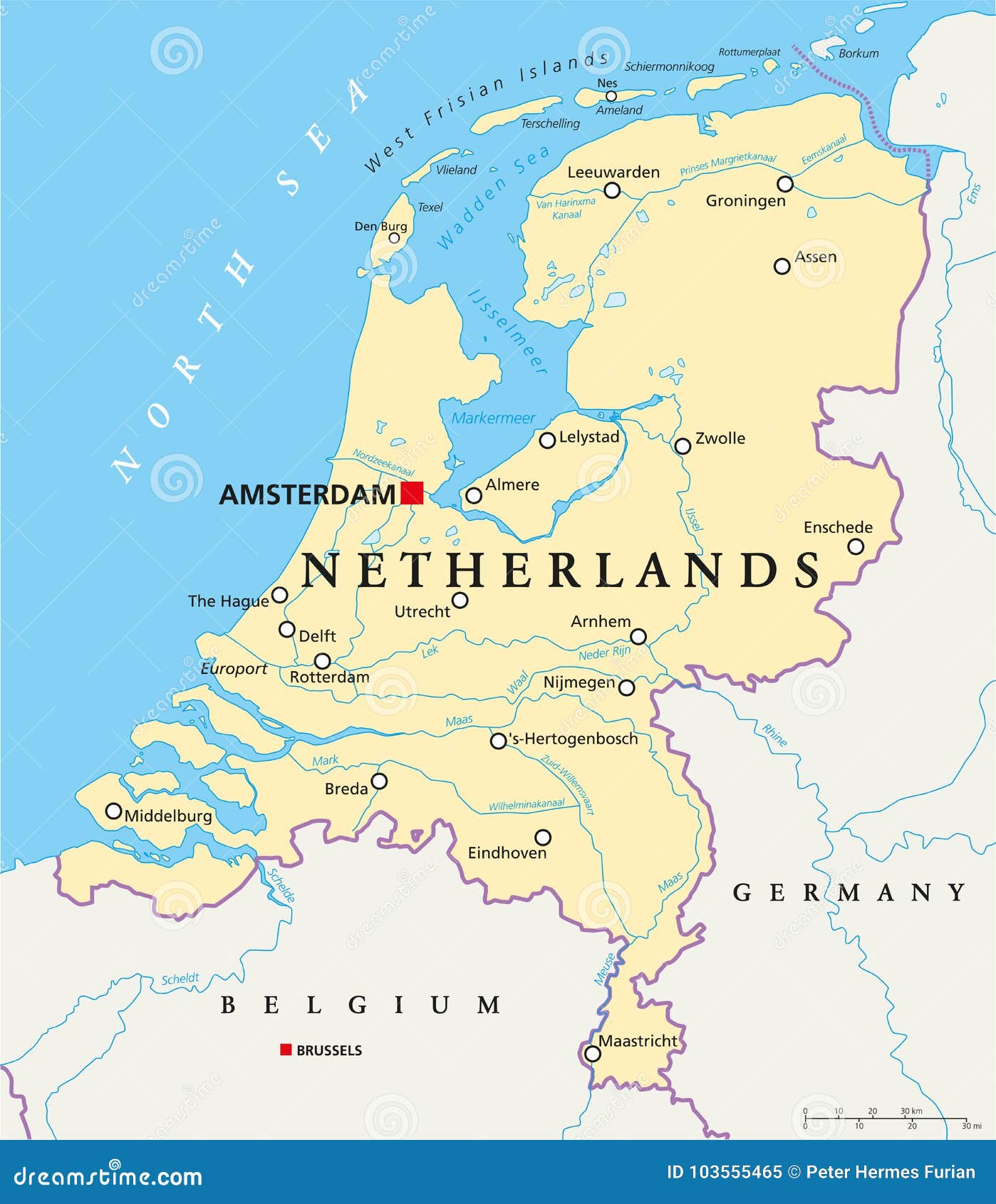 Nieuw De Politieke Kaart Van Nederland Vector Illustratie - Illustratie HR-91