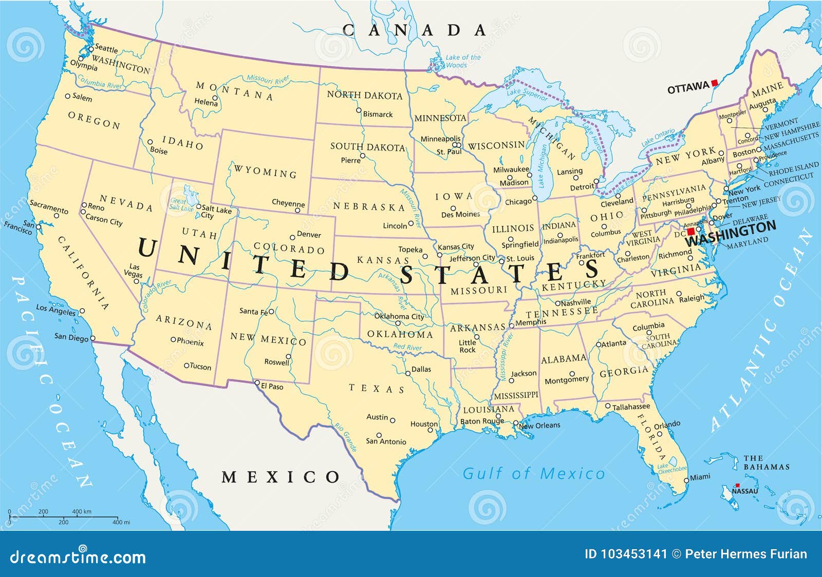 de begeleiding Vol arm De Politieke Kaart Van De Verenigde Staten Van Amerika Vector Illustratie -  Illustration of colorado, huron: 103453141