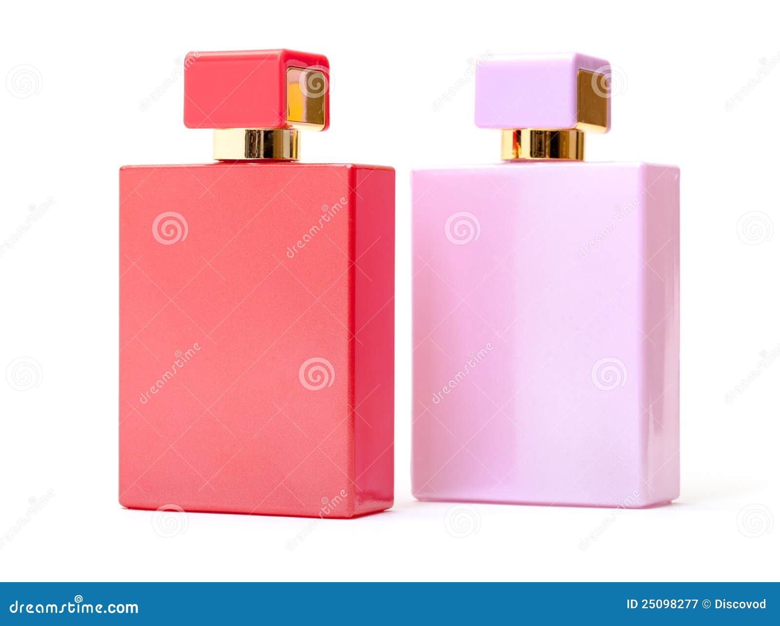 Welp De Rode En Roze Flessen Van Het Parfum Stock Afbeelding CD-43