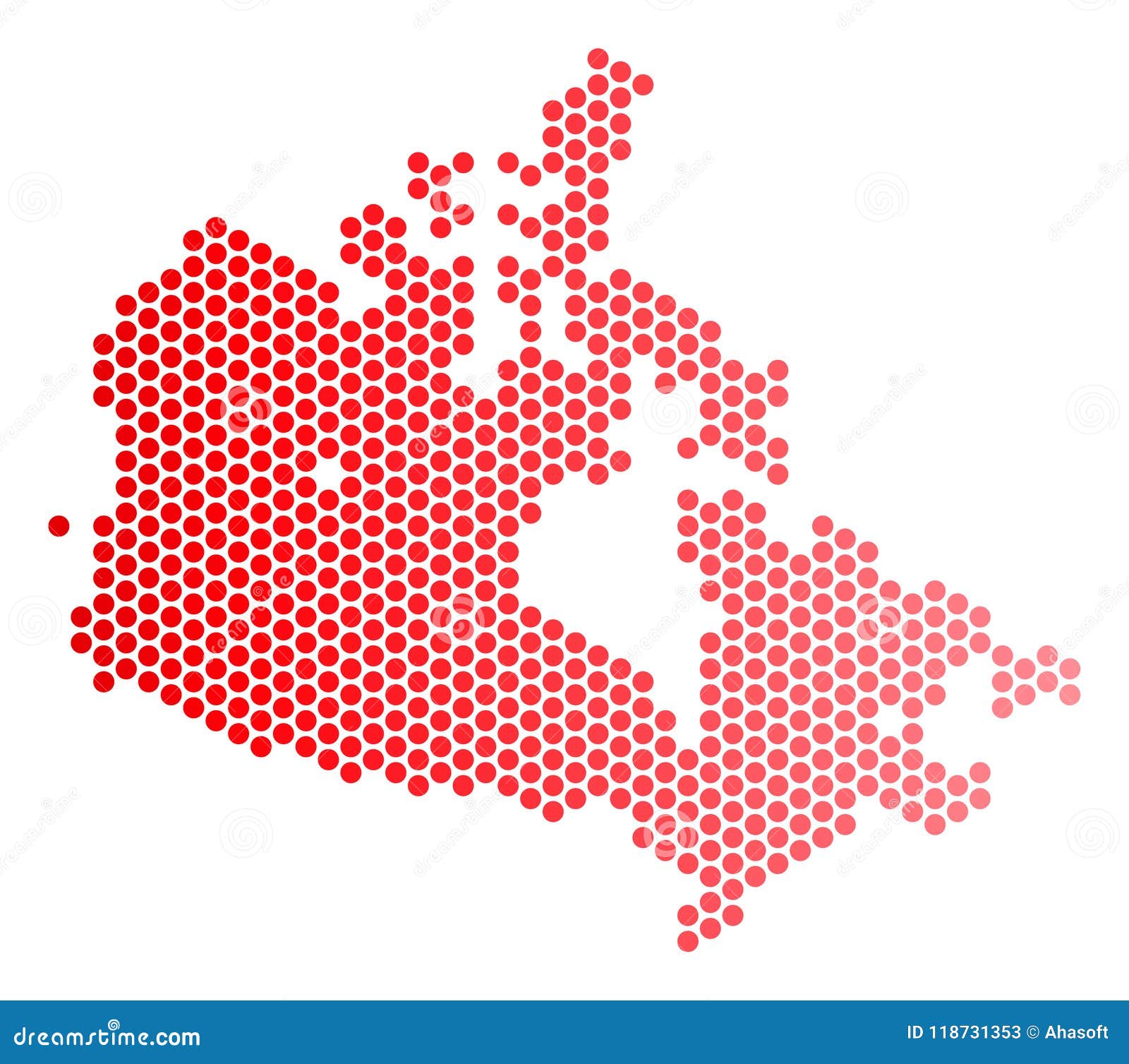 De Rode Gestippelde Kaart Van Canada Vector Illustratie ...