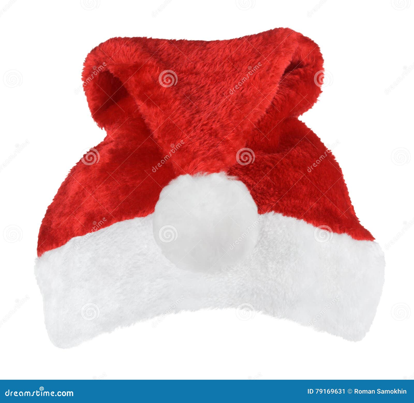 De rode hoed van Santa Claus. De rode die hoed van Santa Claus op witte achtergrond wordt geïsoleerd
