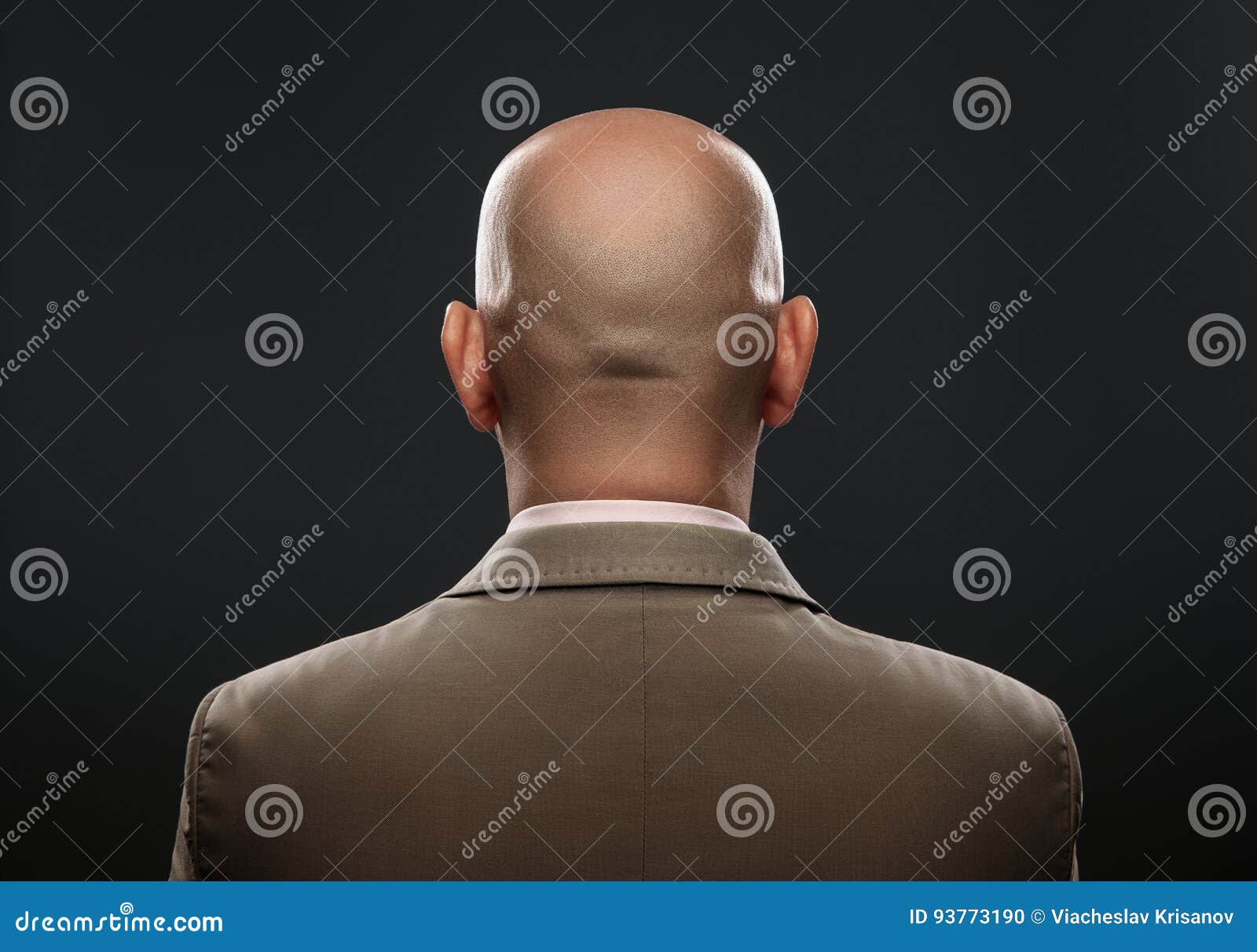 De Rug Van Een Kale Mens in Kostuum Stock Foto Image of