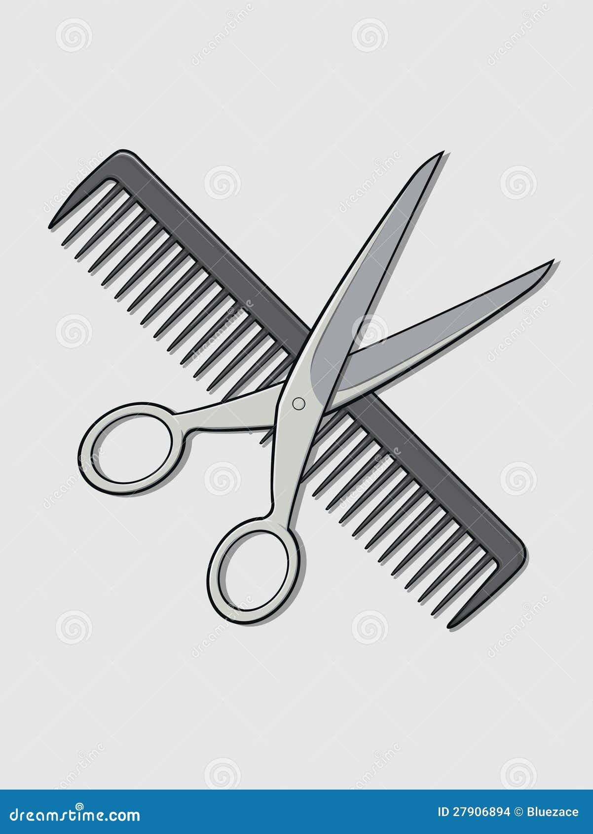 De Schaar En De Kam Van De Kapper Vector Illustratie 