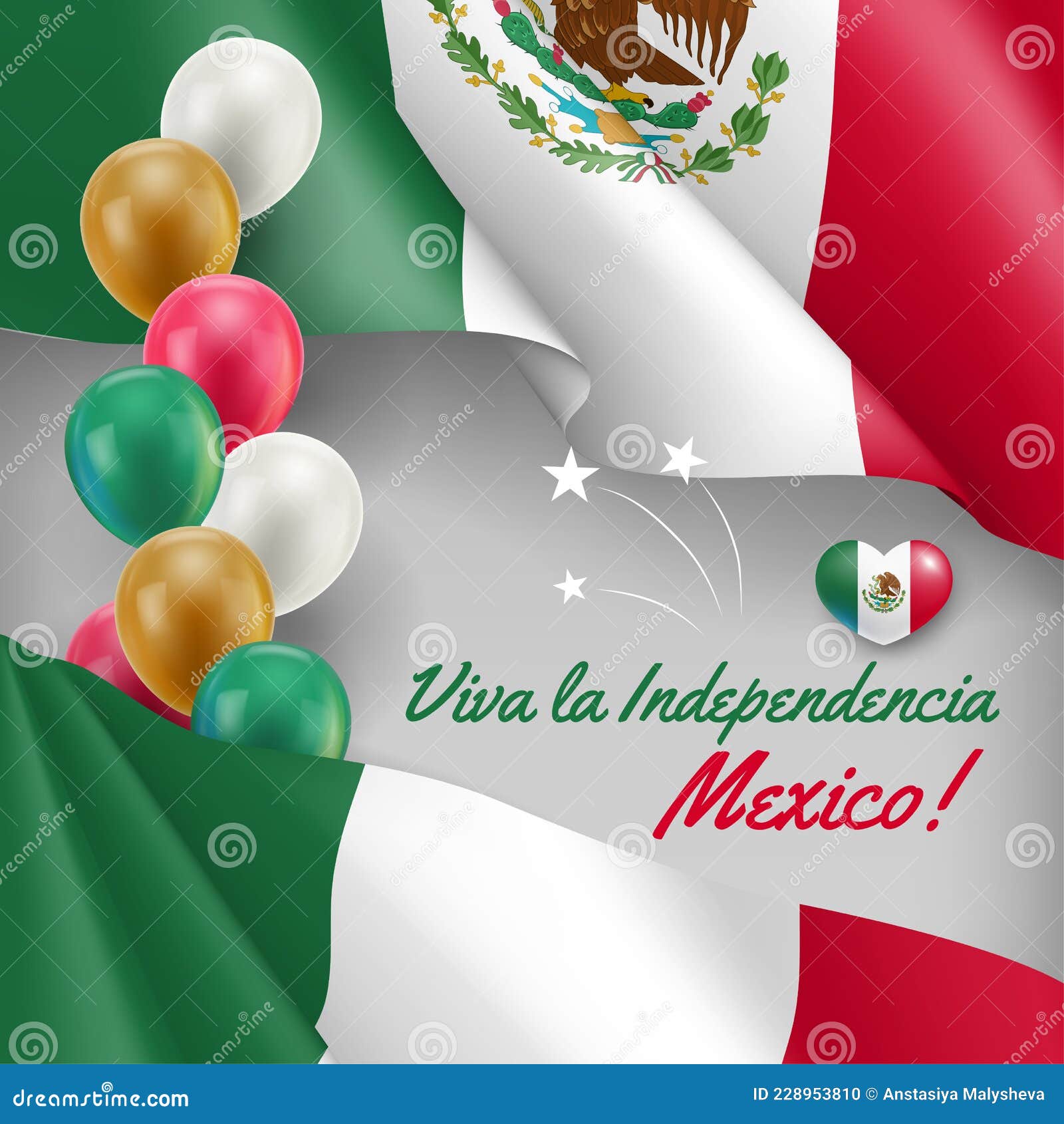 16 De Septiembre Día De La Independencia De La Pancarta Vectorial De México  Ilustración del Vector - Ilustración de feliz, democracia: 228953810