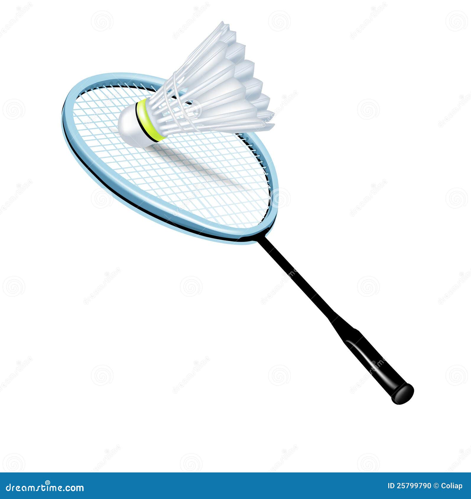 De Shuttle En De Racket Van Het Badminton Vector ...