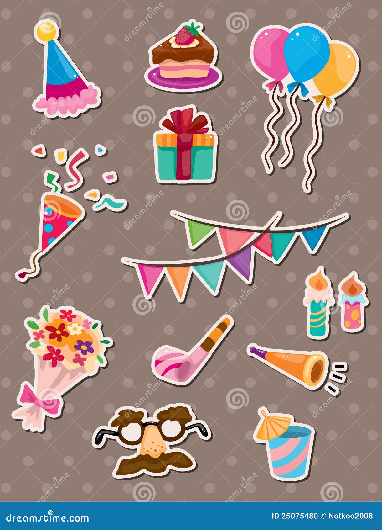 De Stickers Van De Verjaardag Vector Illustratie Illustration of luxe