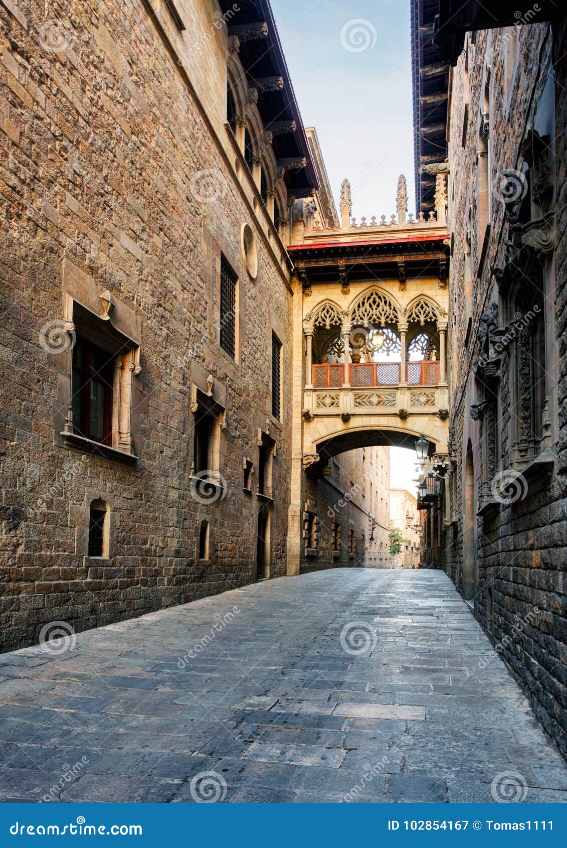 De straat van Barcelona - Barri Gothic-, niemand