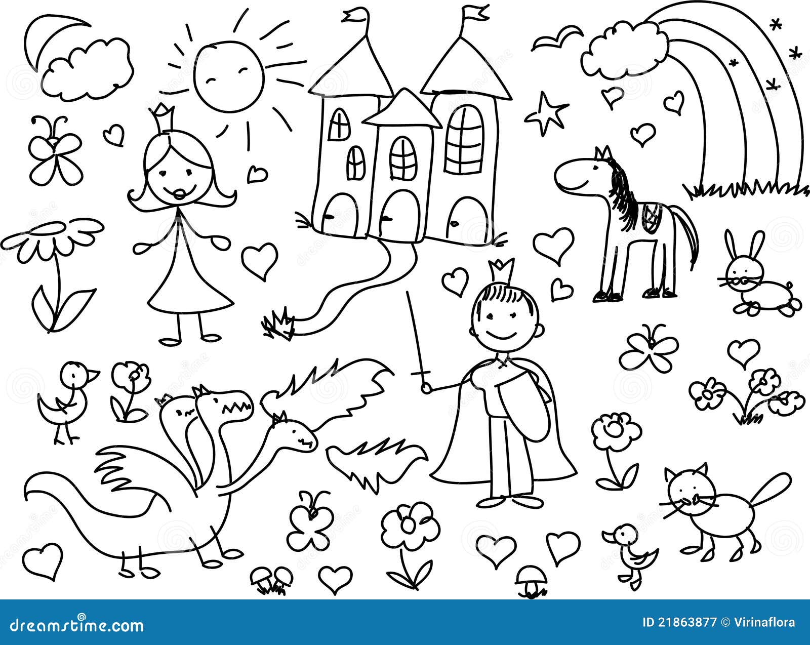 tekeningen van kinderen vector Illustration of beeldverhaal -