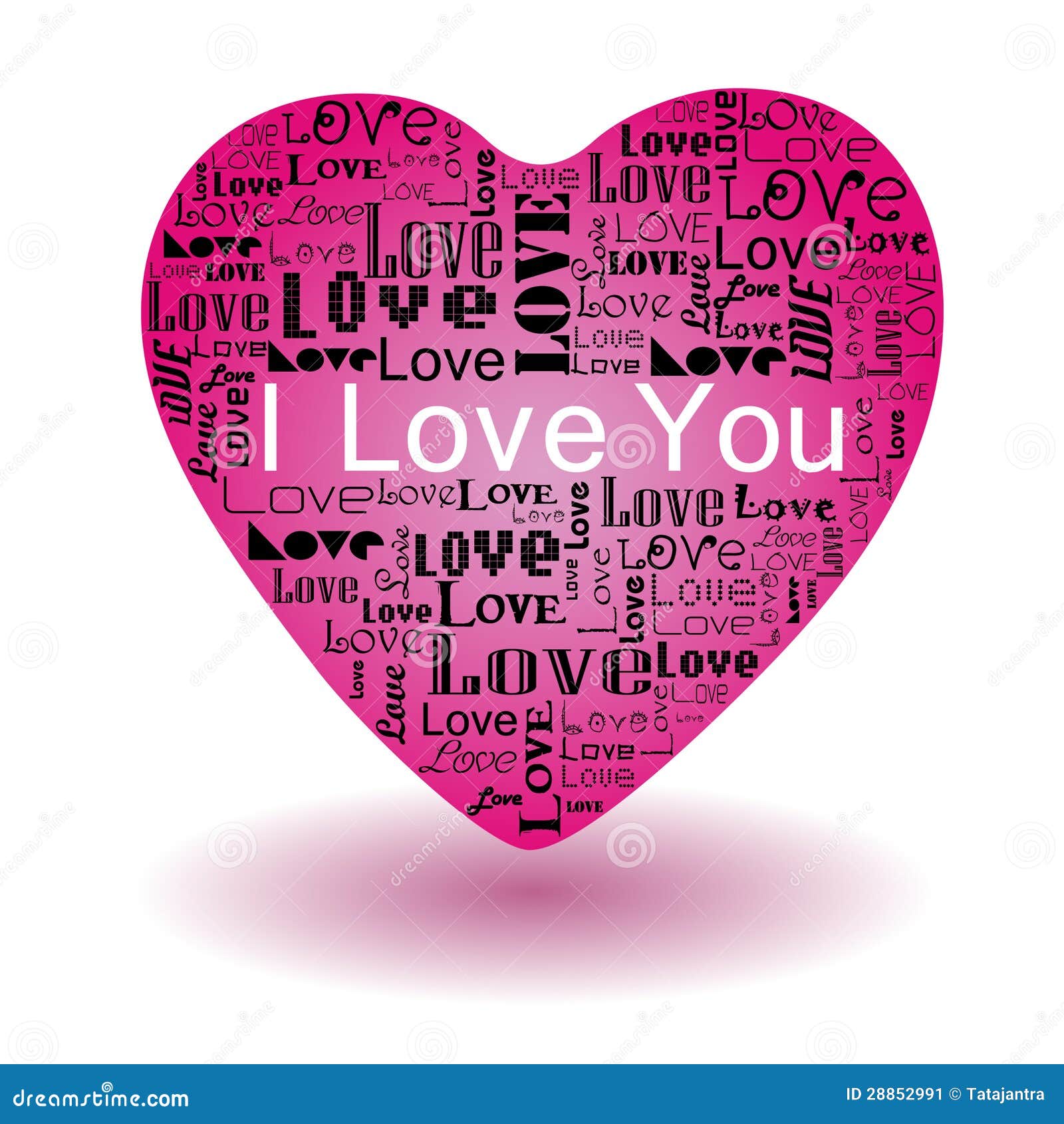 Verbazingwekkend De Tekst Van De Liefde In Roze Hart Vector Illustratie MQ-73