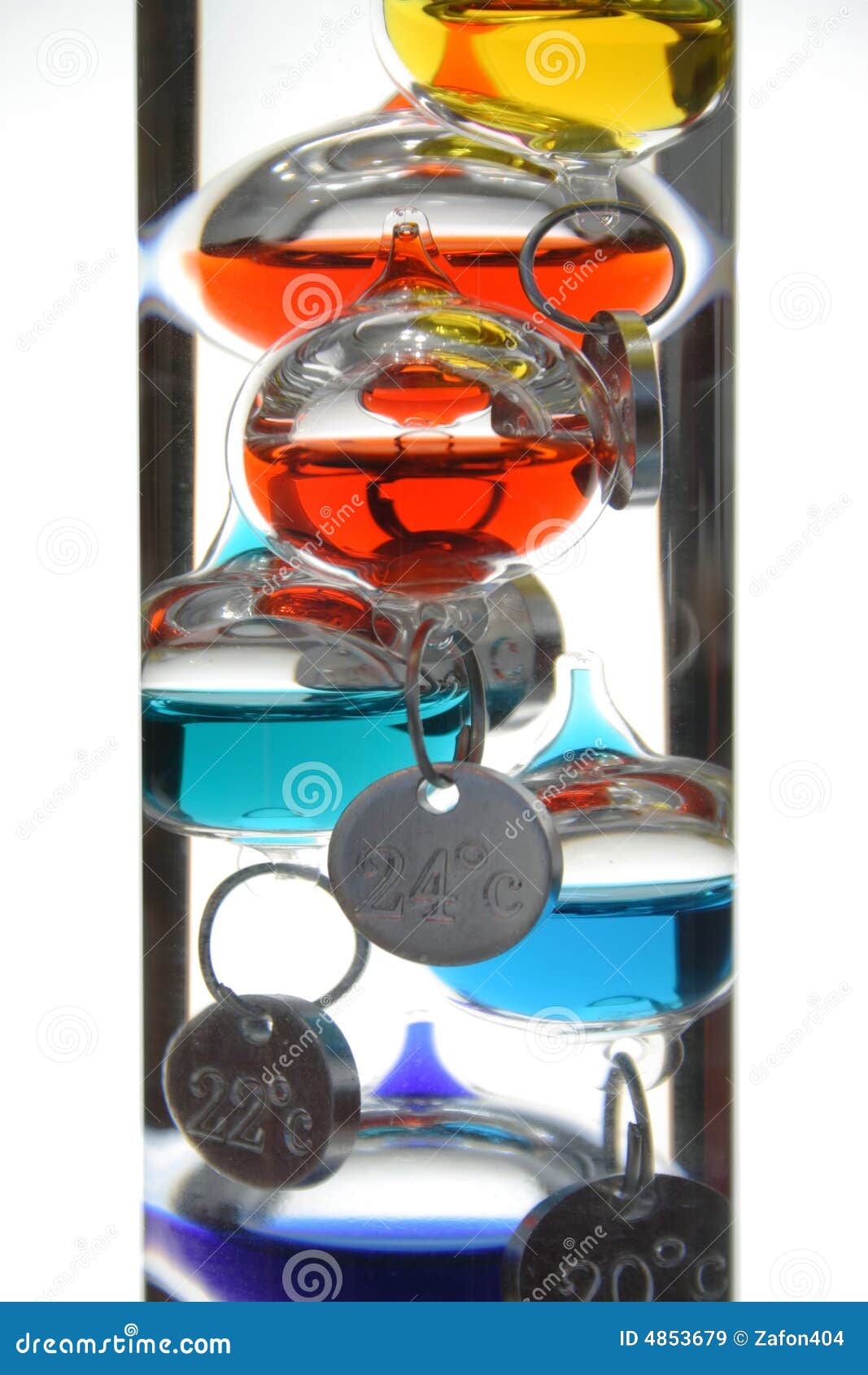 De thermometer van Galileo stock afbeelding. Image of macro 4853679