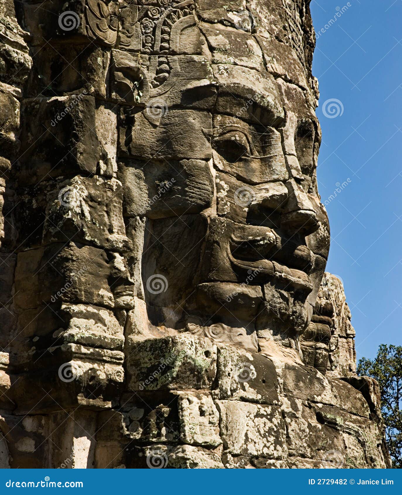 De Toren van het gezicht in Bayon Tempel, Angkor Thom, Kambodja