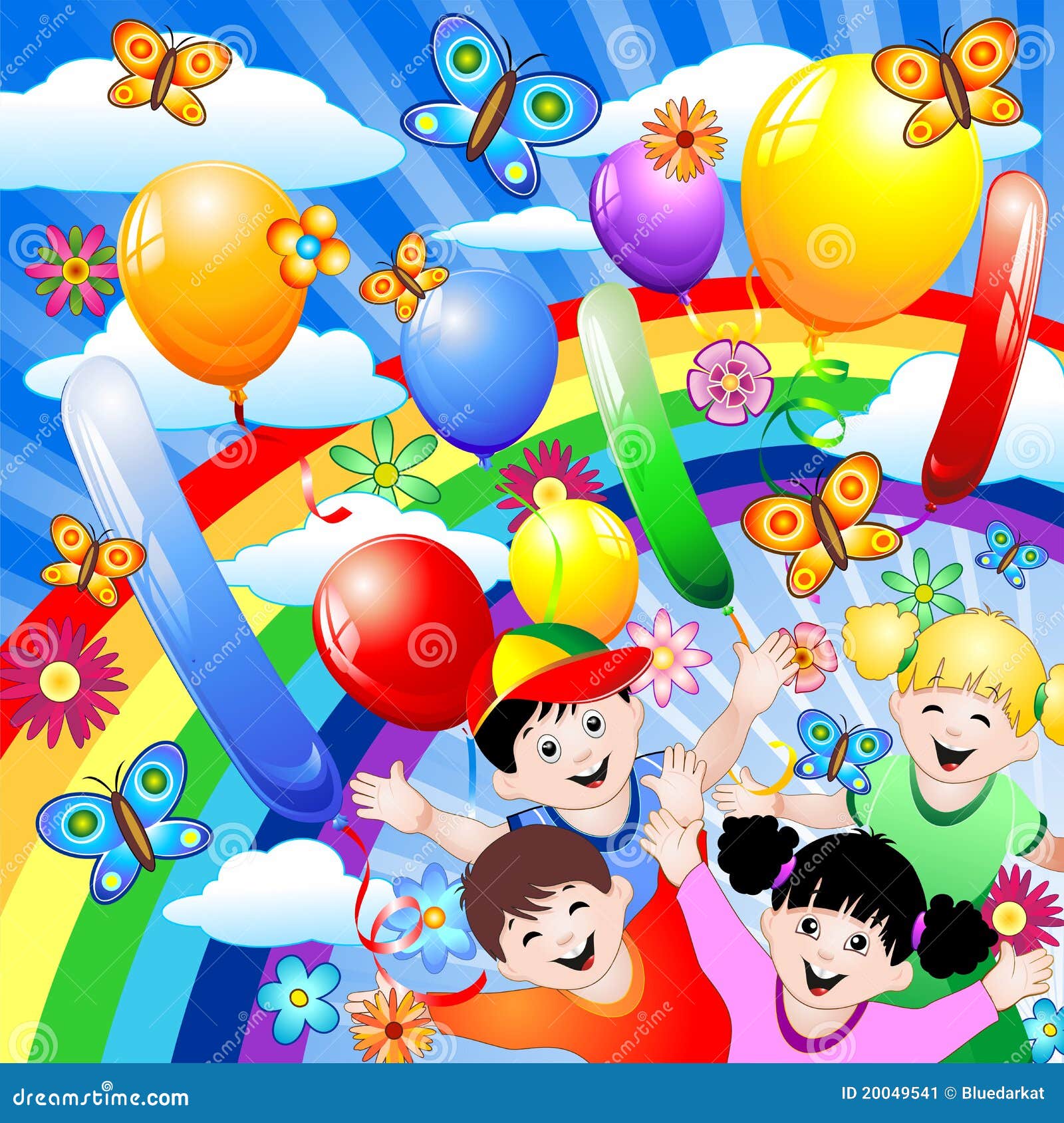 De Verjaardag Van Gelukkige Kinderen Vector Illustratie - Illustration Of Verjaardag, Vreugde: 20049541