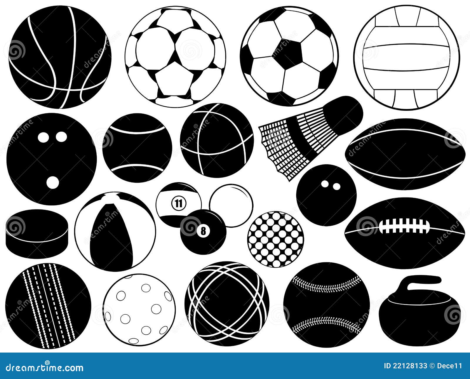 De Ballen Van Het Spel Illustratie - Illustration of geïsoleerd, pictogram: 22128133