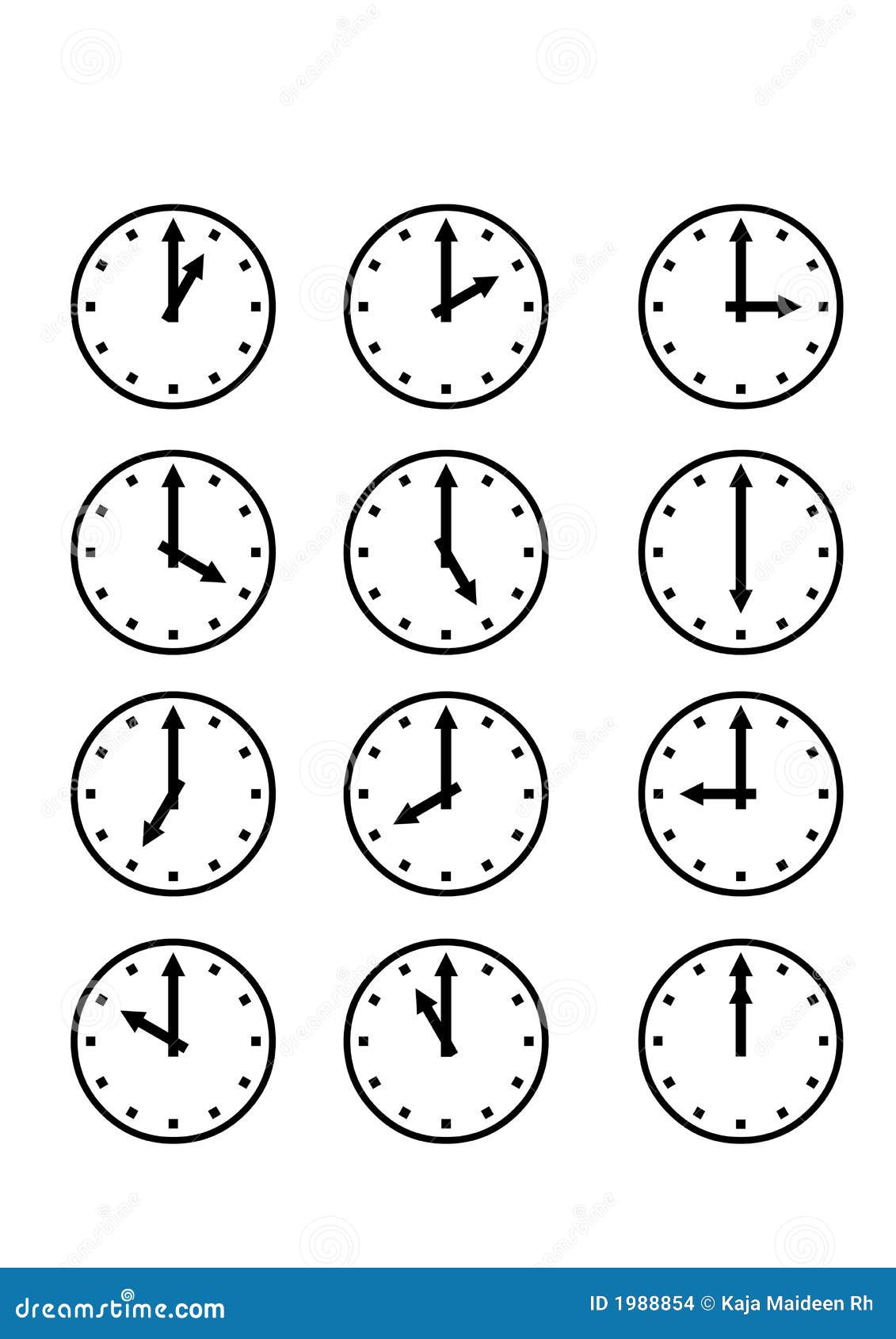 De Verschillende Symbolen Van De Klok Stock Afbeeldingen  Afbeelding: 1988854