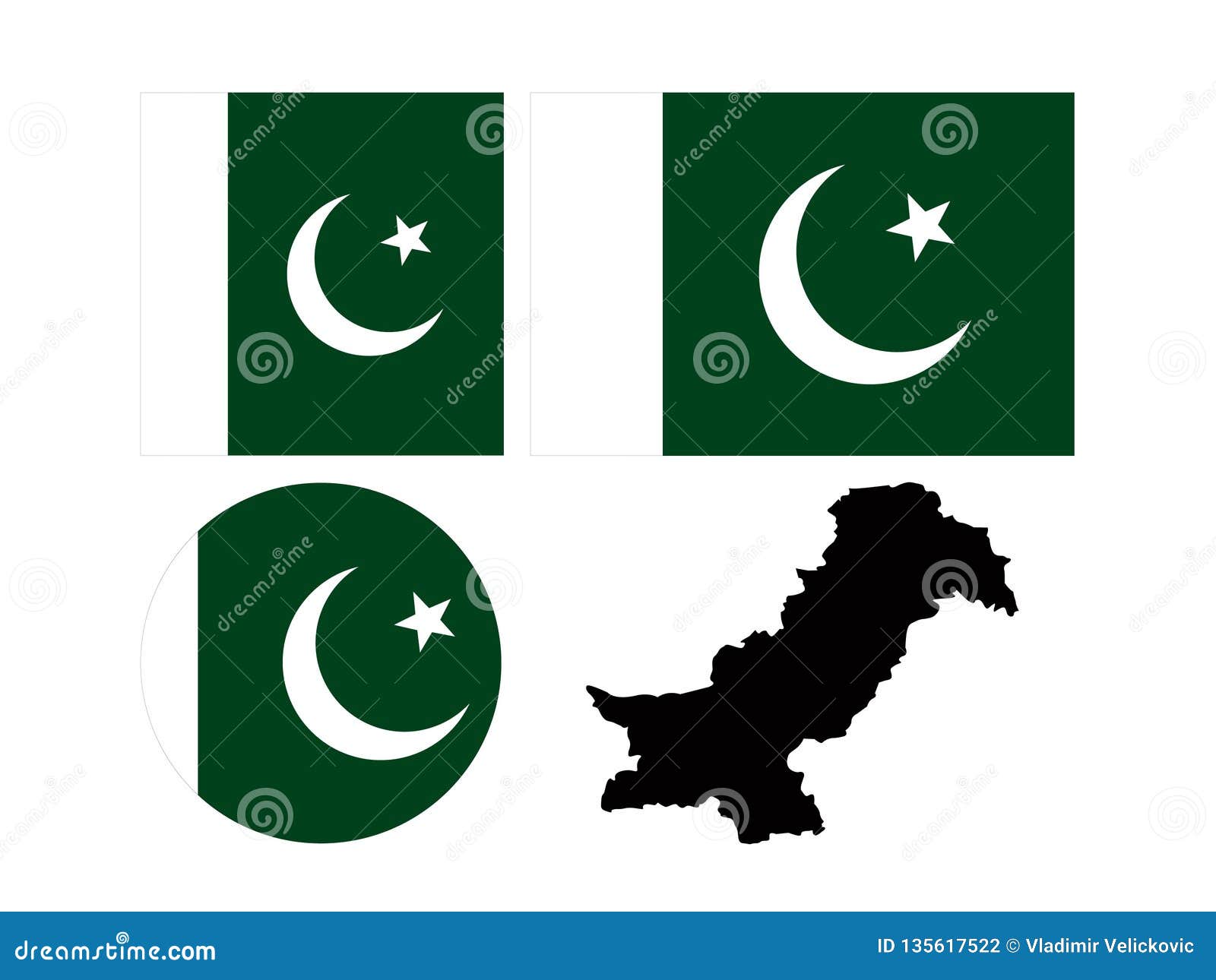 De Vlag En De Kaart Van Pakistan - Islamitische Republiek Pakistan ...