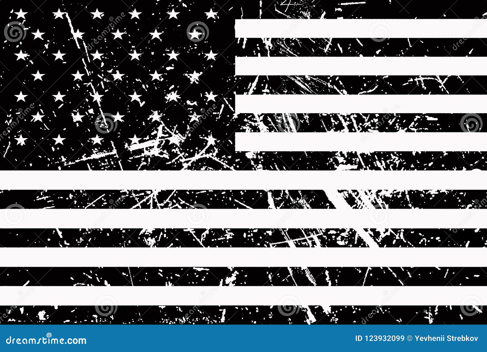 Melodieus Kunstmatig Aanvankelijk De Vlag Van Amerika is Zwart-wit En Sjofel Stock Illustratie - Illustration  of patriottisch, gebeurtenis: 123932099