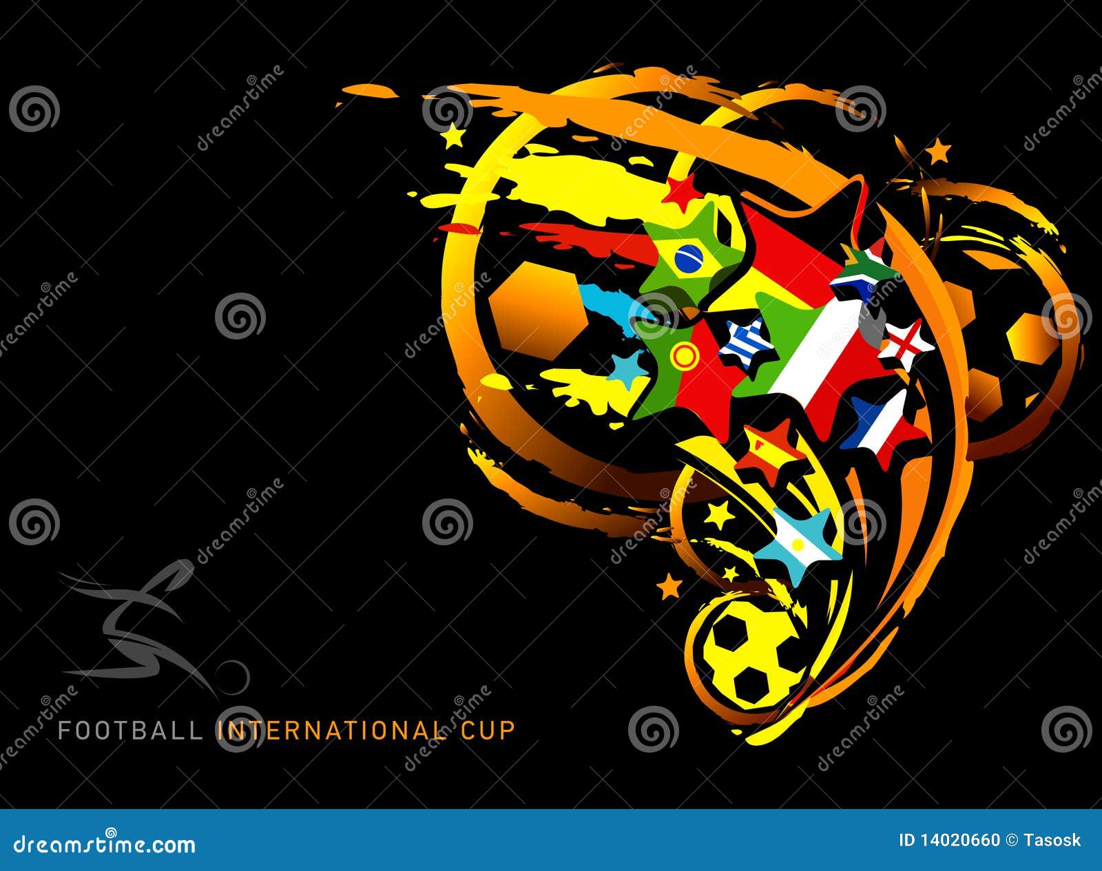De wereldkop van de voetbal. Abstracte vectorillustratie voor de kop van de voetbal 2010 wereld