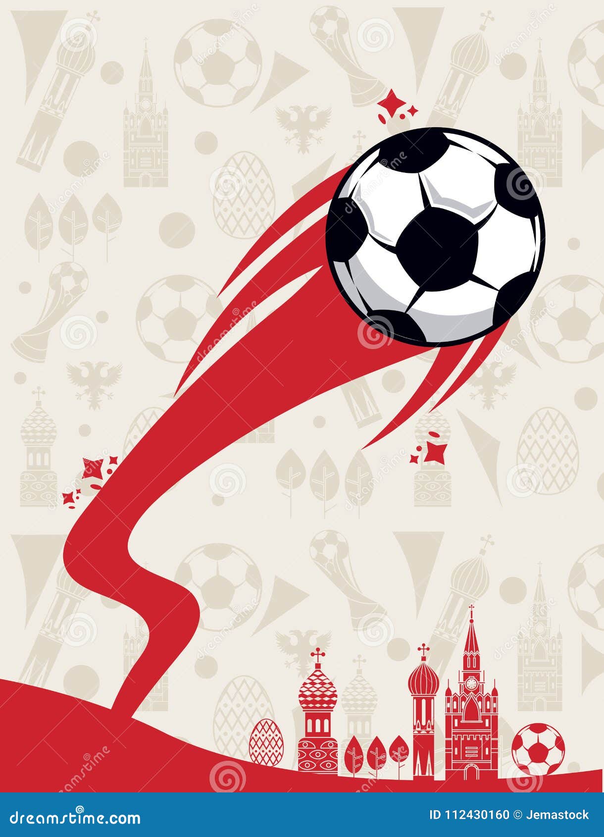 Van het de wereldvoetbal van Rusland 2018 vector de illustratie grafisch ontwerp