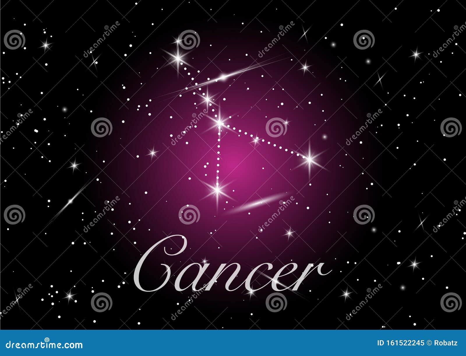 De Zodische Sterrenstelsels Van Kanker Tekenen Op Mooie Sterrenhemel Met Sterrenstelsel En Ruimte Erachter Constellatie Van Het K Vector Illustratie - Illustration Of Constellatie, Astrologisch: 161522245
