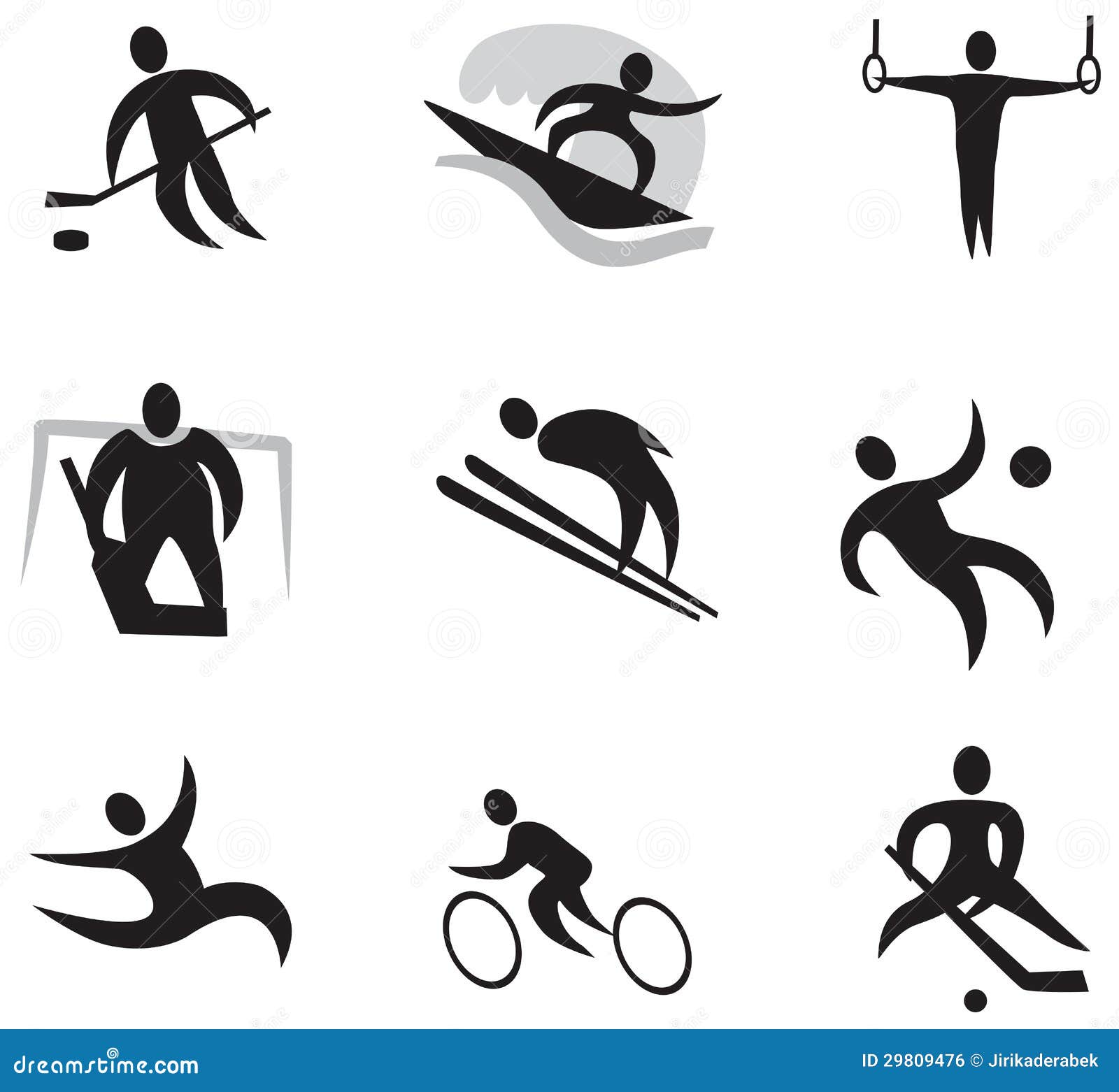 Het Pictogram van sporten plaatste 2 (zwarte). De zomer en het Pictogram van Wintersporten plaatsen 2 (zwarte)