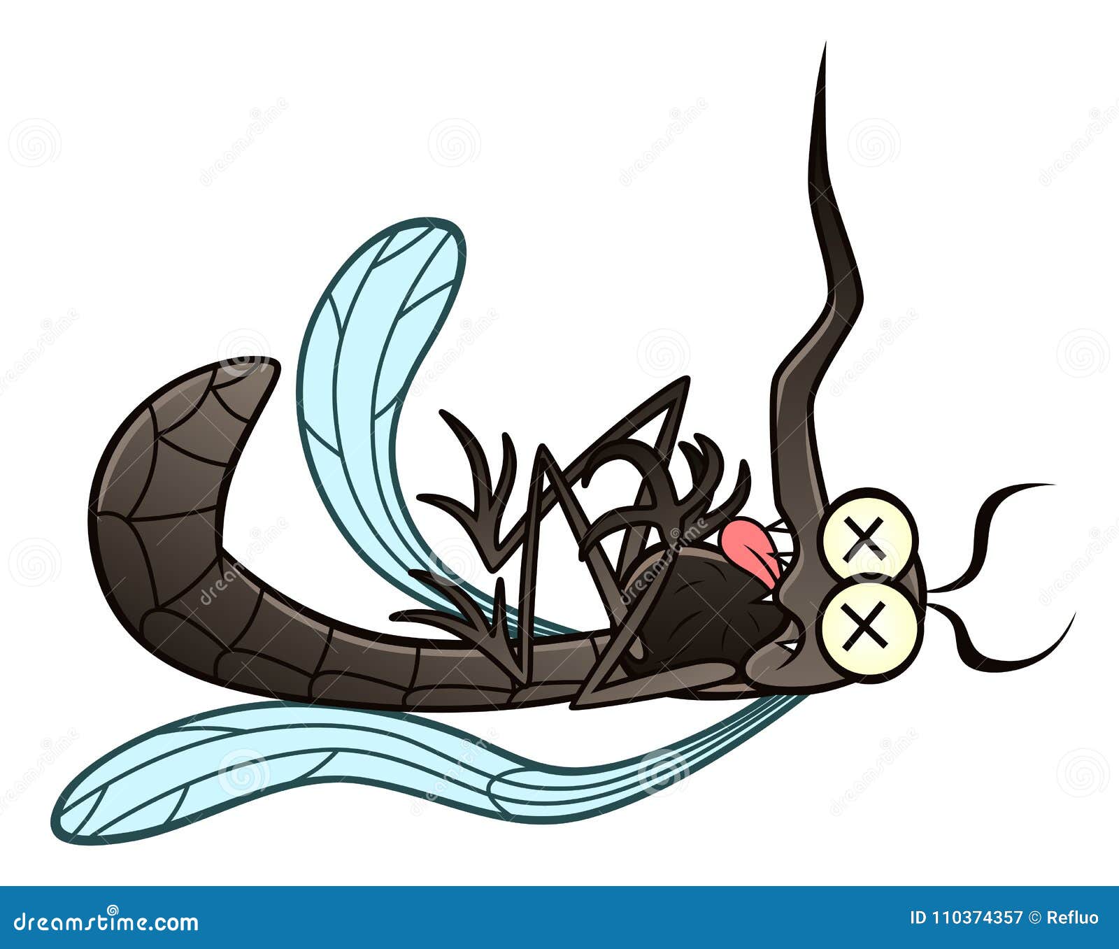 Dead mosquito stock vector. Illustration of cartoon - 110374357