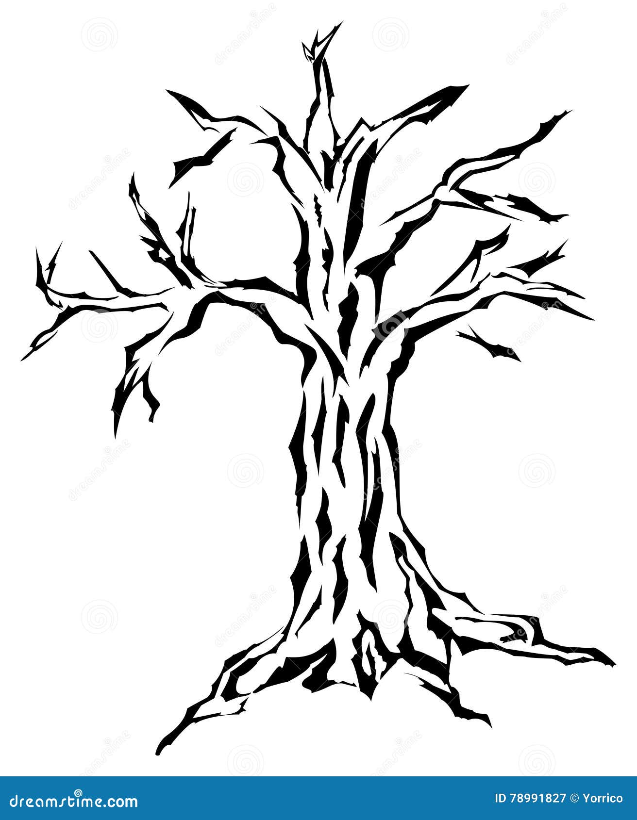 Dead tree stock vector. Illustration of branch, root - 78991827