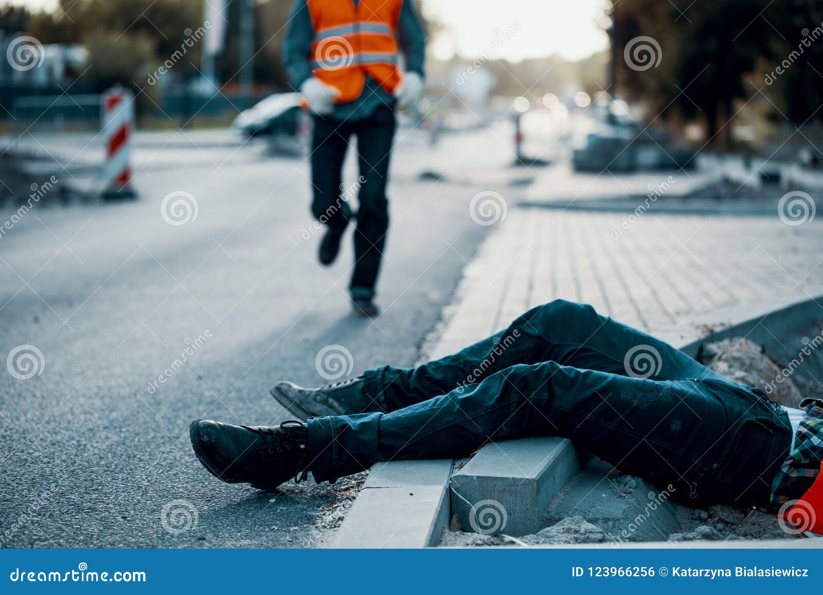 dead victim during roadworks. non-compliance with health and safety regulations