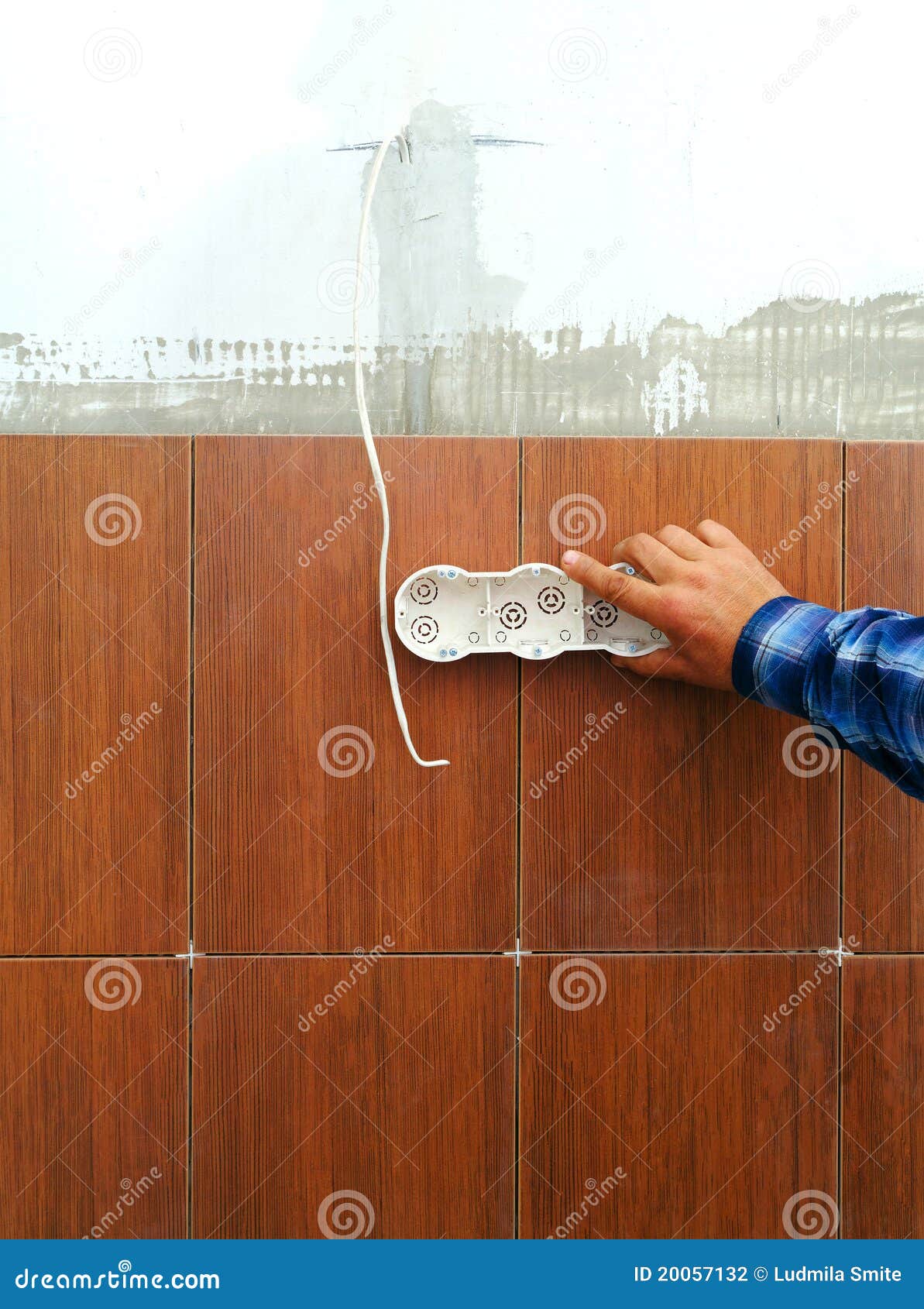 Dead wire on the wall. stock photo. Image of holding 20057132