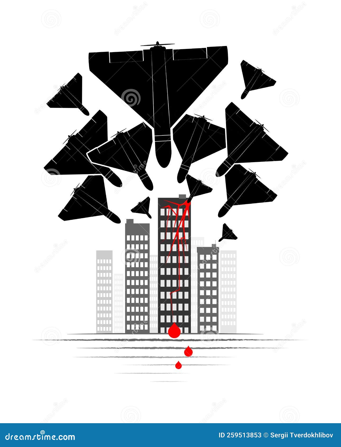 Giant Robot Attacking a City 21 Stock Illustration