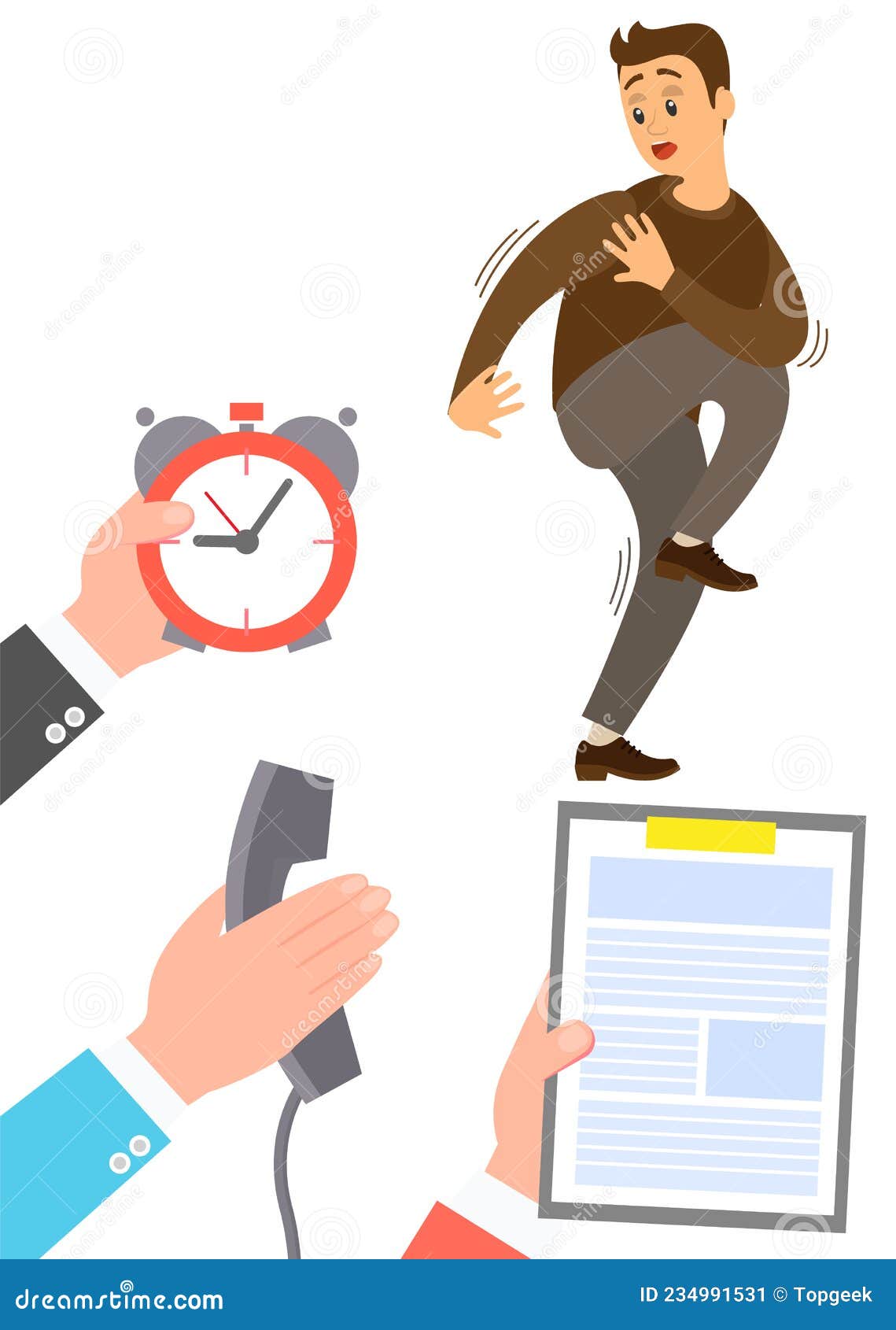 Deadline Business Concept, Time Management, Fear of Being Late