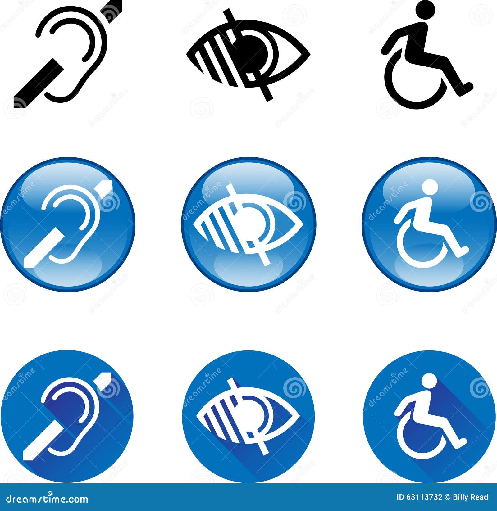 Deaf, Blind, Disabled Symbols Stock Vector Illustration of loop