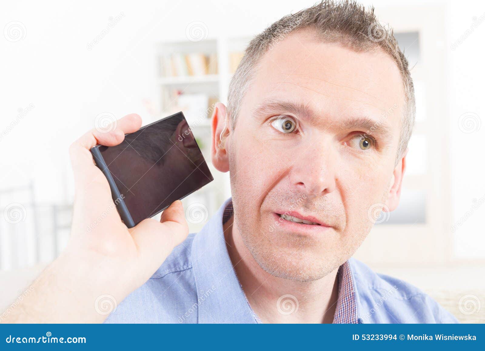 Deaf Man Using Mobile Phone Stock Photo Image of accessory, detail 53233994