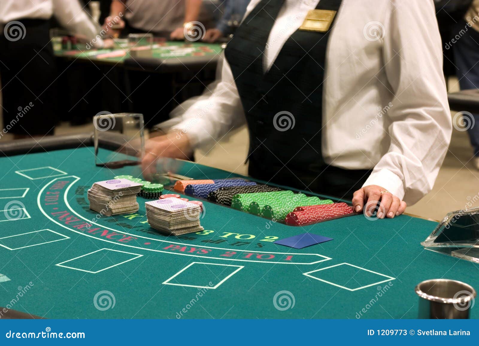 Dealer at blackjack table stock image. Image of addictive 1209773