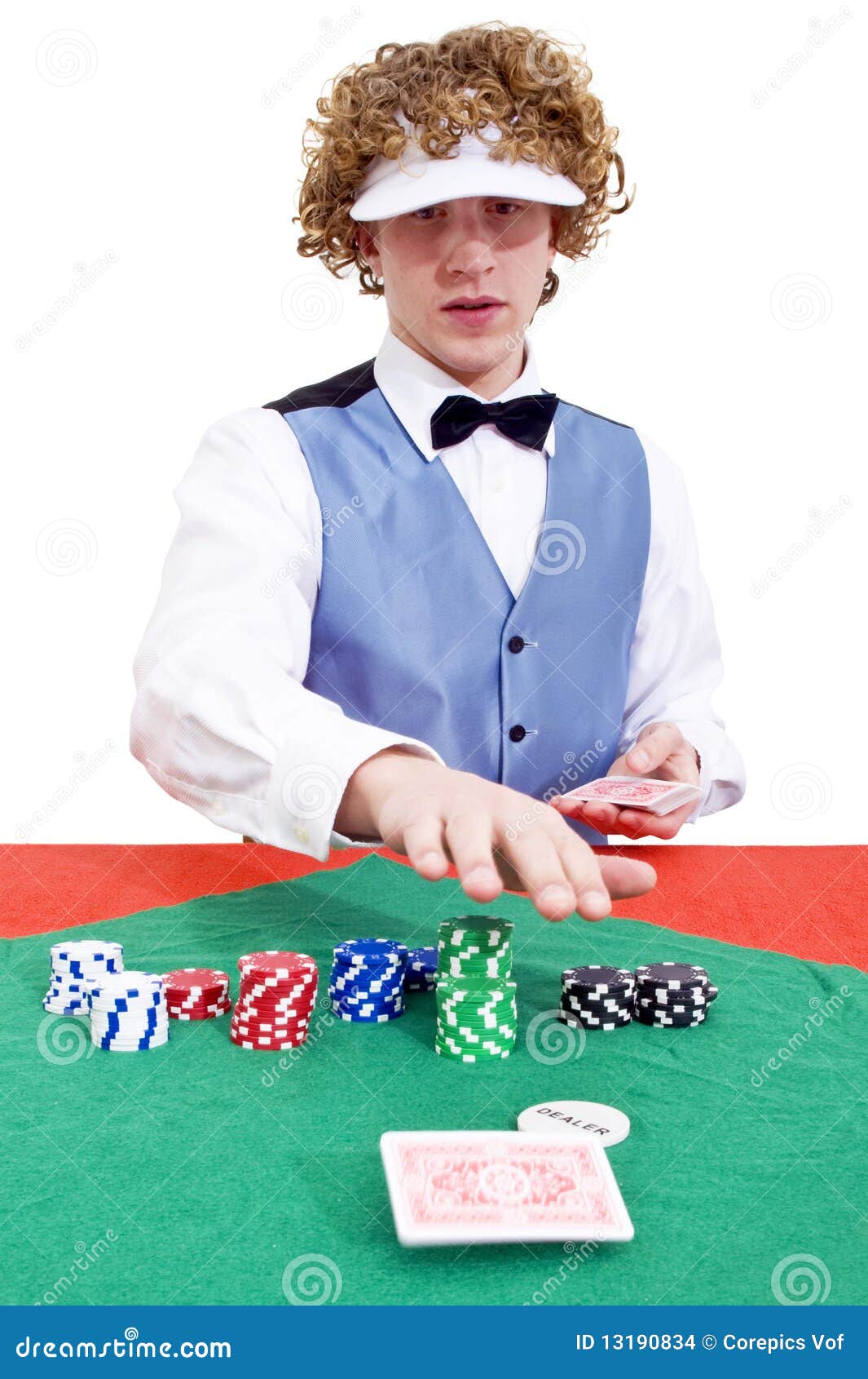 Dealing Cards stock photo. Image of green, distributing 13190834