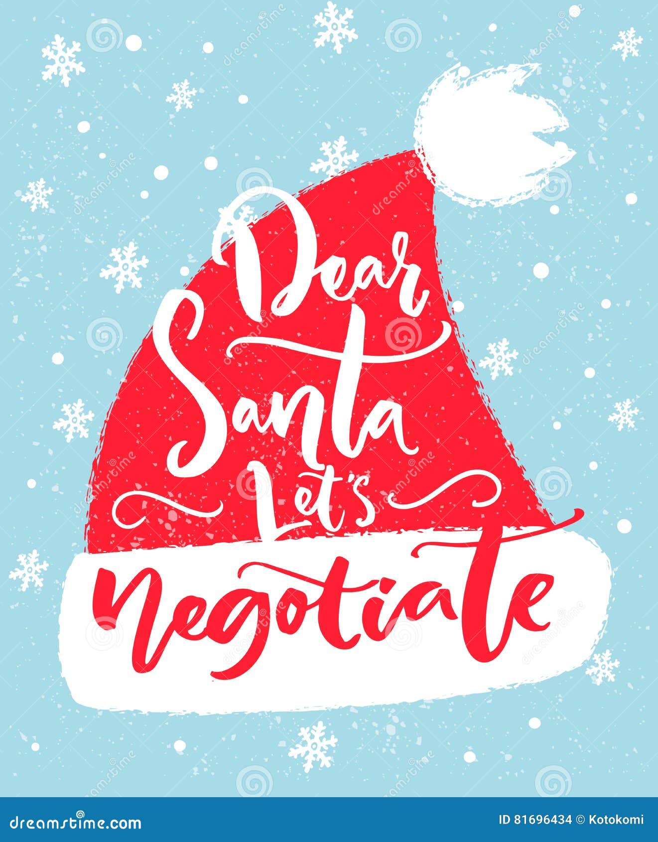 dear santa, let`s negotiate. fun inscription for christmas t-shirt, greeting card