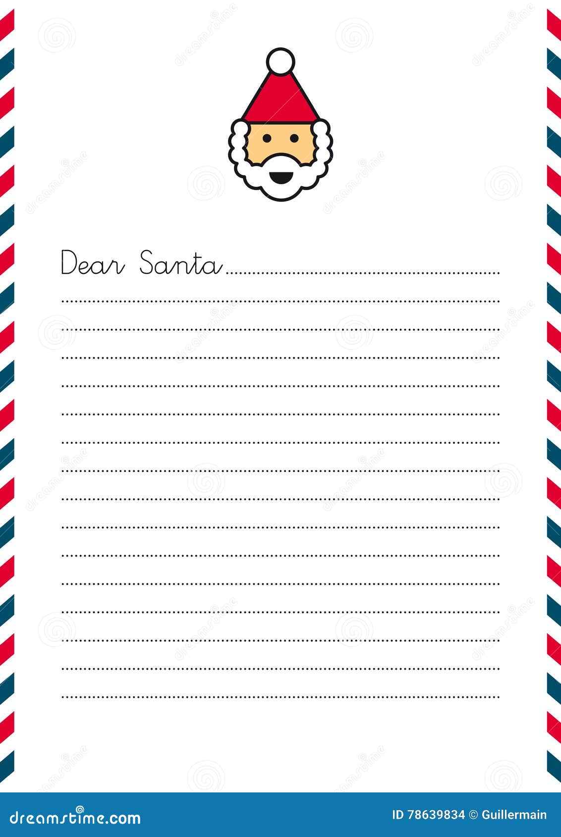 Dear Santa Letter on Letterhead Stock Vector - Illustration of With Santa Letterhead Template