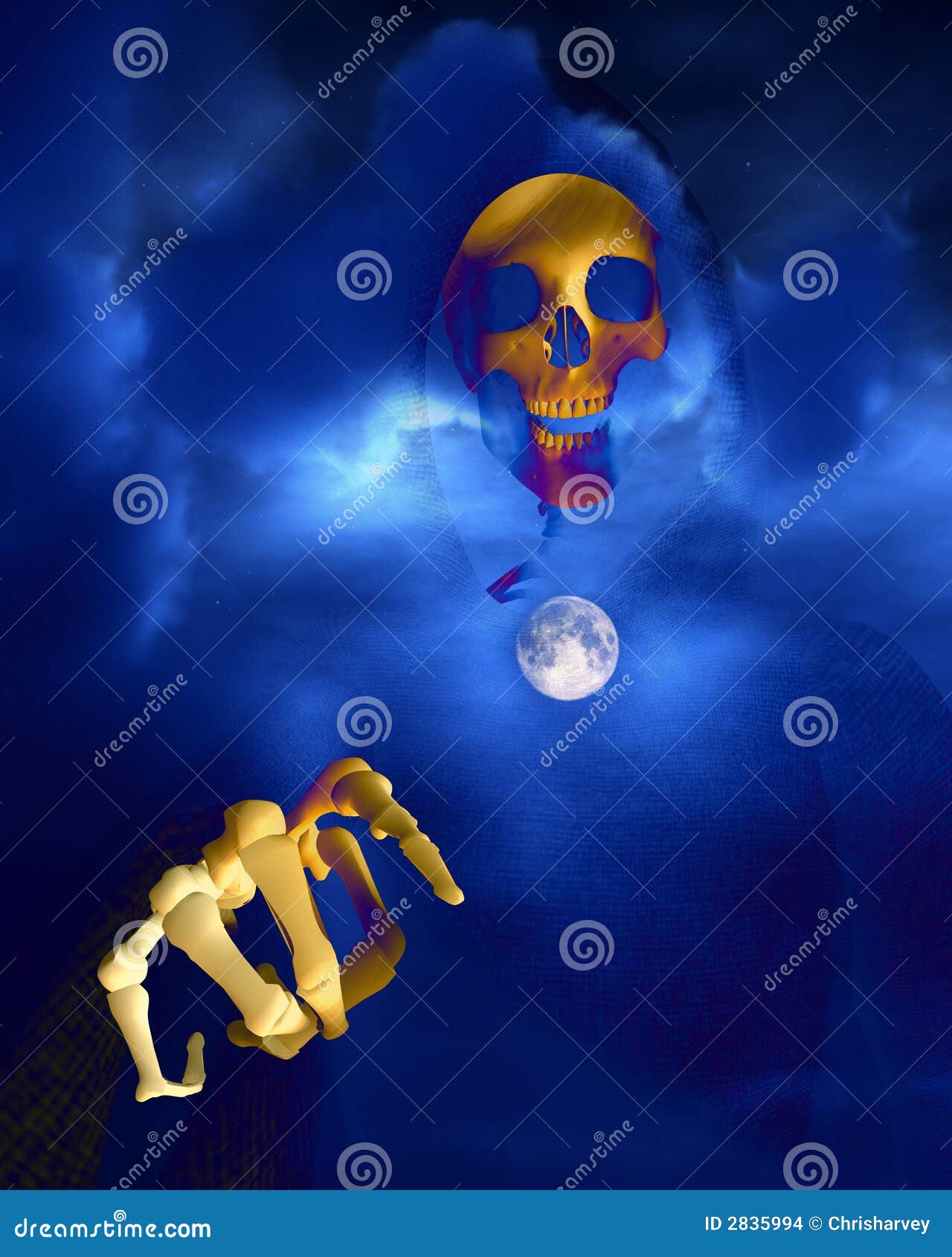 Death and Moon 7 stock illustration. Illustration of dead 2835994