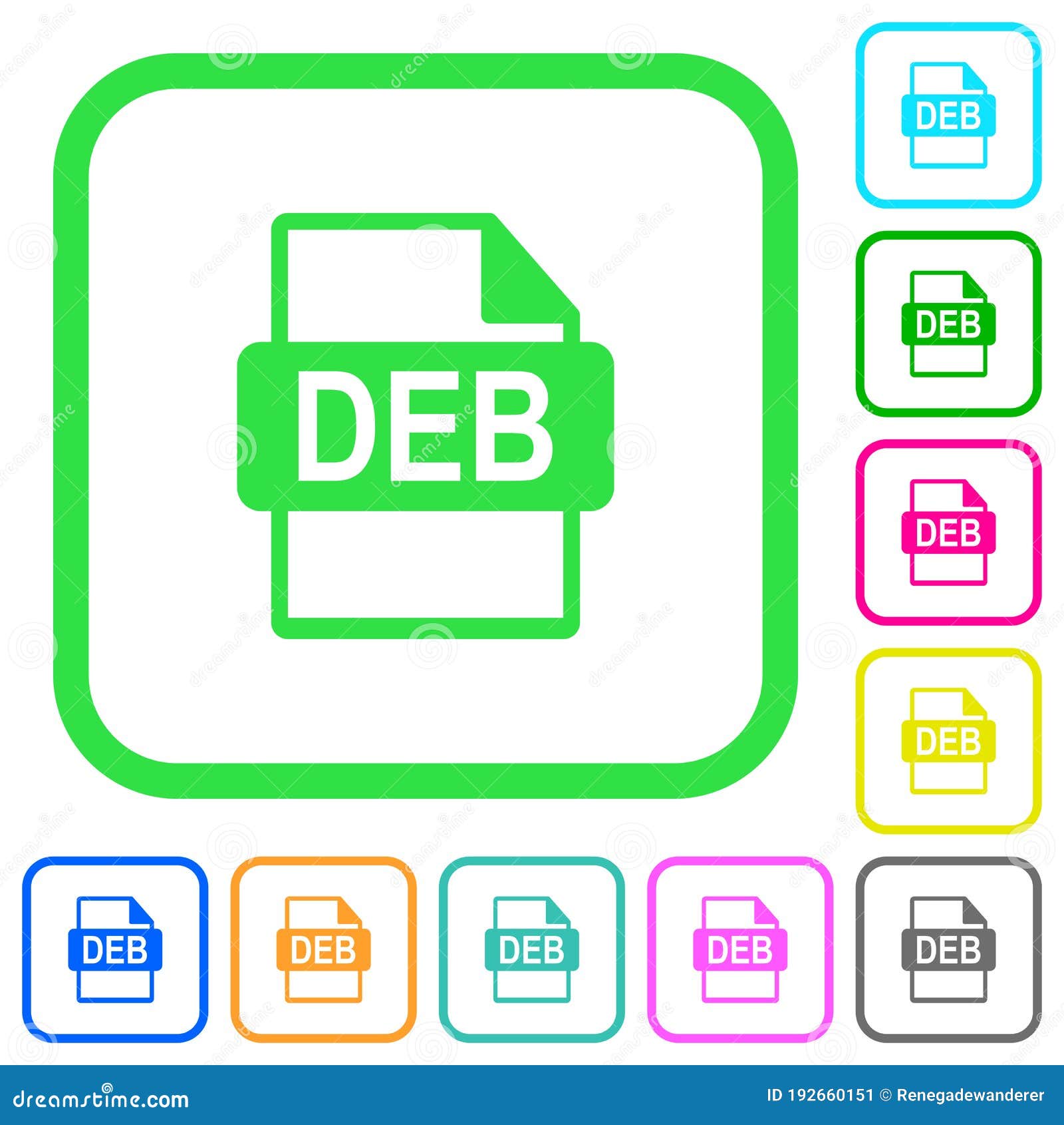deb file format vivid colored flat icons icons