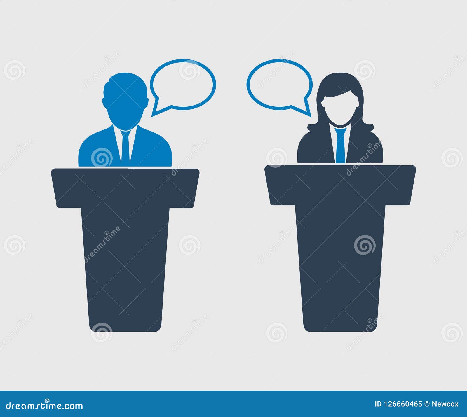 Debate between Male and Female Icon Stock Vector - Illustration of