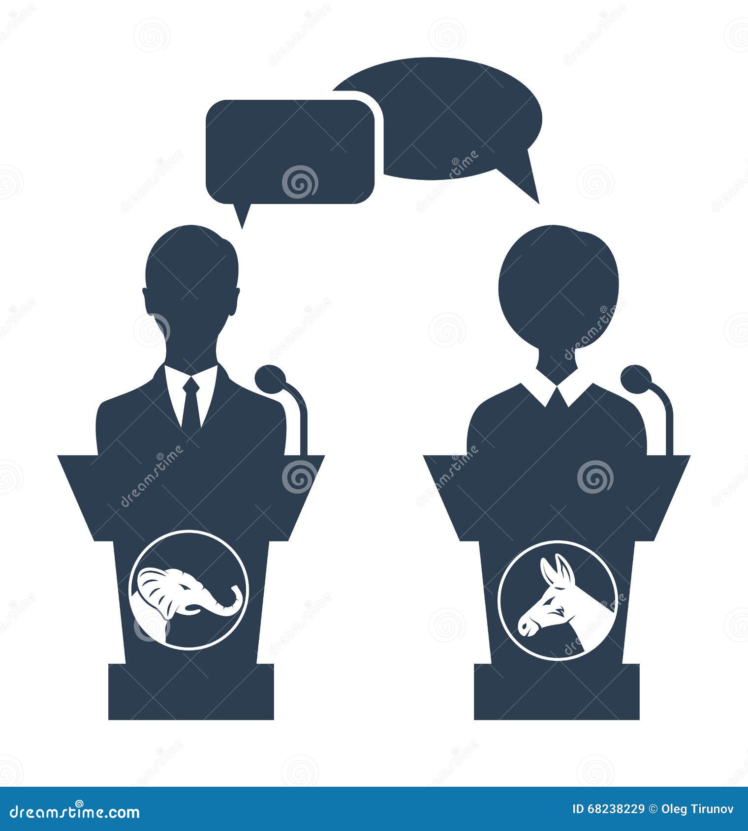 Debate Of Republican Vs Democrat Stock Vector - Image: 682382291325 x 1300