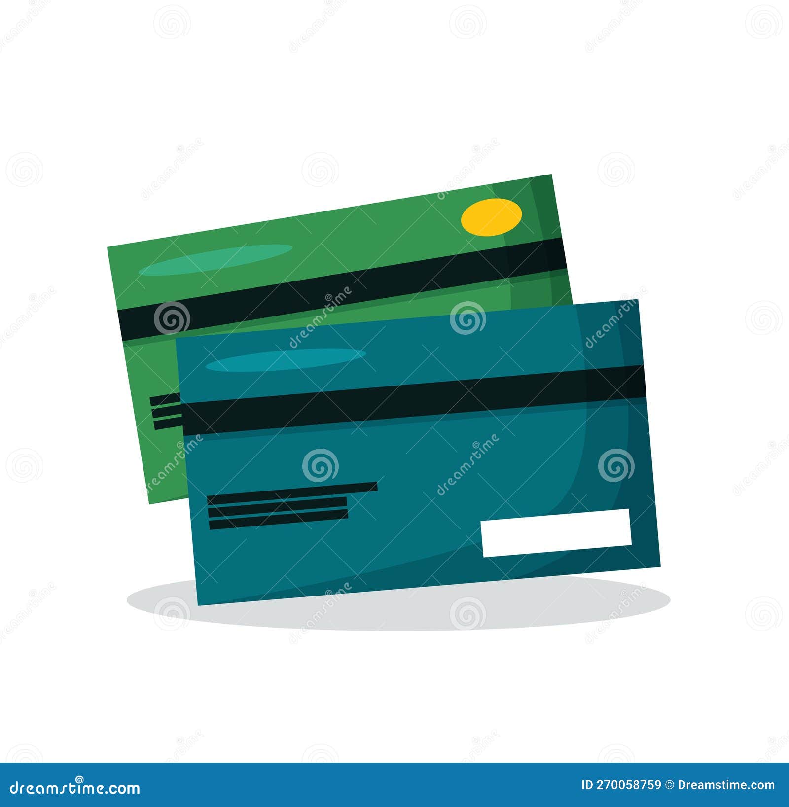 Debit Card Cartoon Isolated Vector Illustration Stock Vector