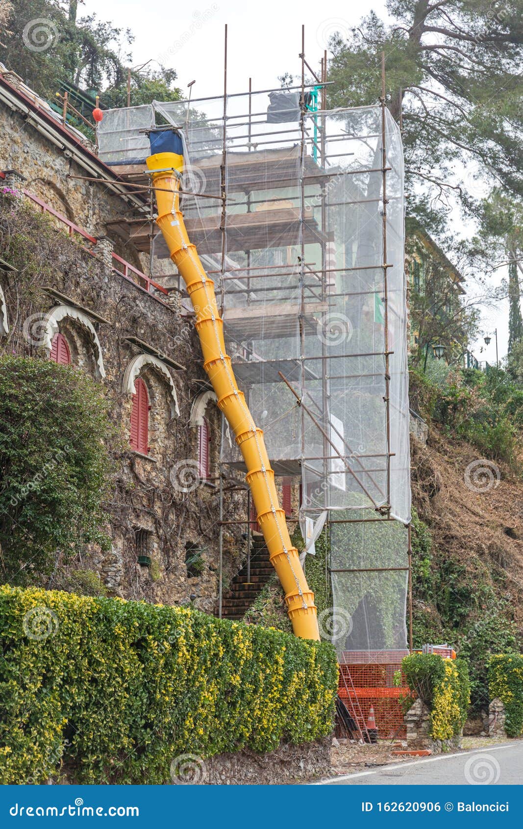 Debris Chute Construction stock photo. Image of house 162620906