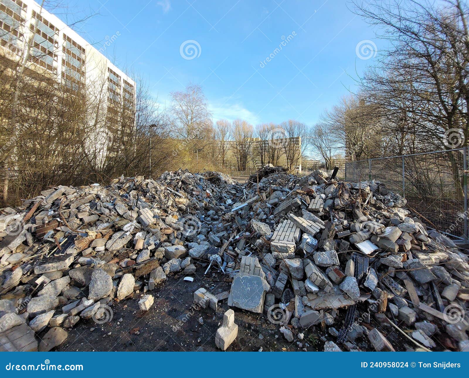 debris collected until it can be disposed of collectively.