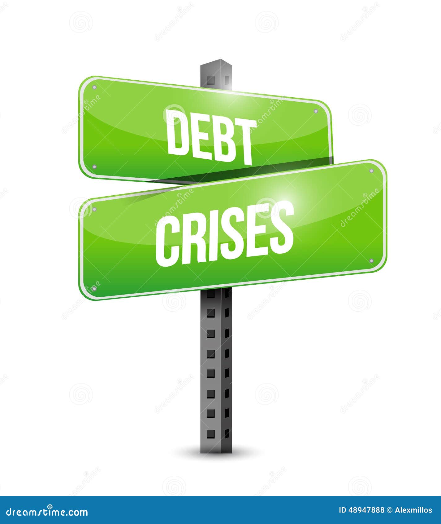 debt crises street sign  